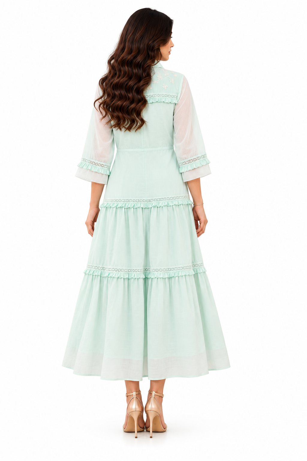 Mint Breeze Tiered Dress