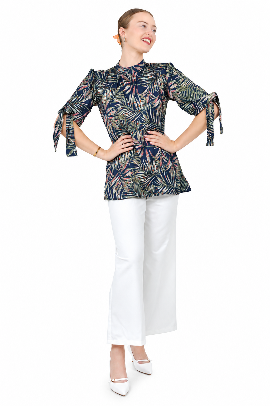 Tropical Crinkle Silk Shirt