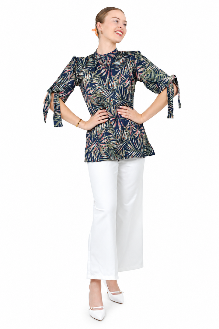 Tropical Crinkle Silk Shirt