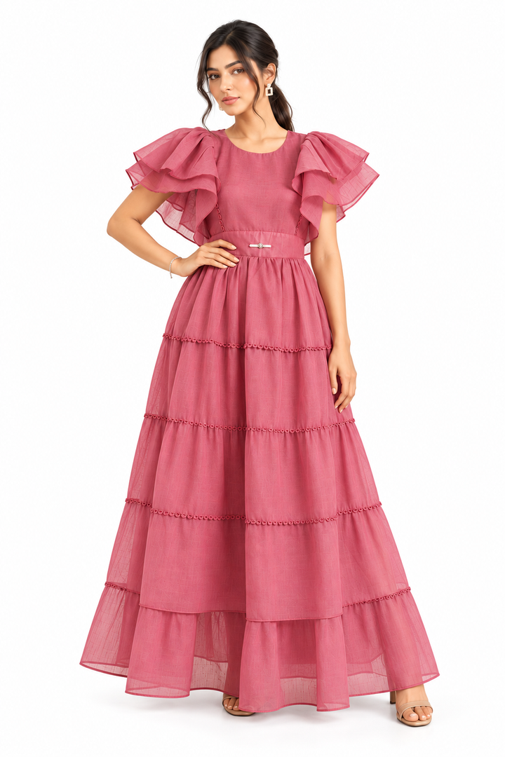 Rosewood Whisper Tiered Maxi Dress