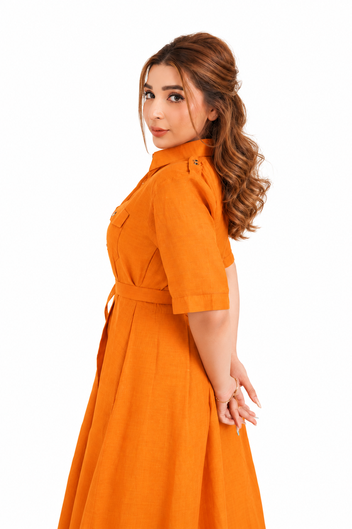 Rust Reverie Midi Dress