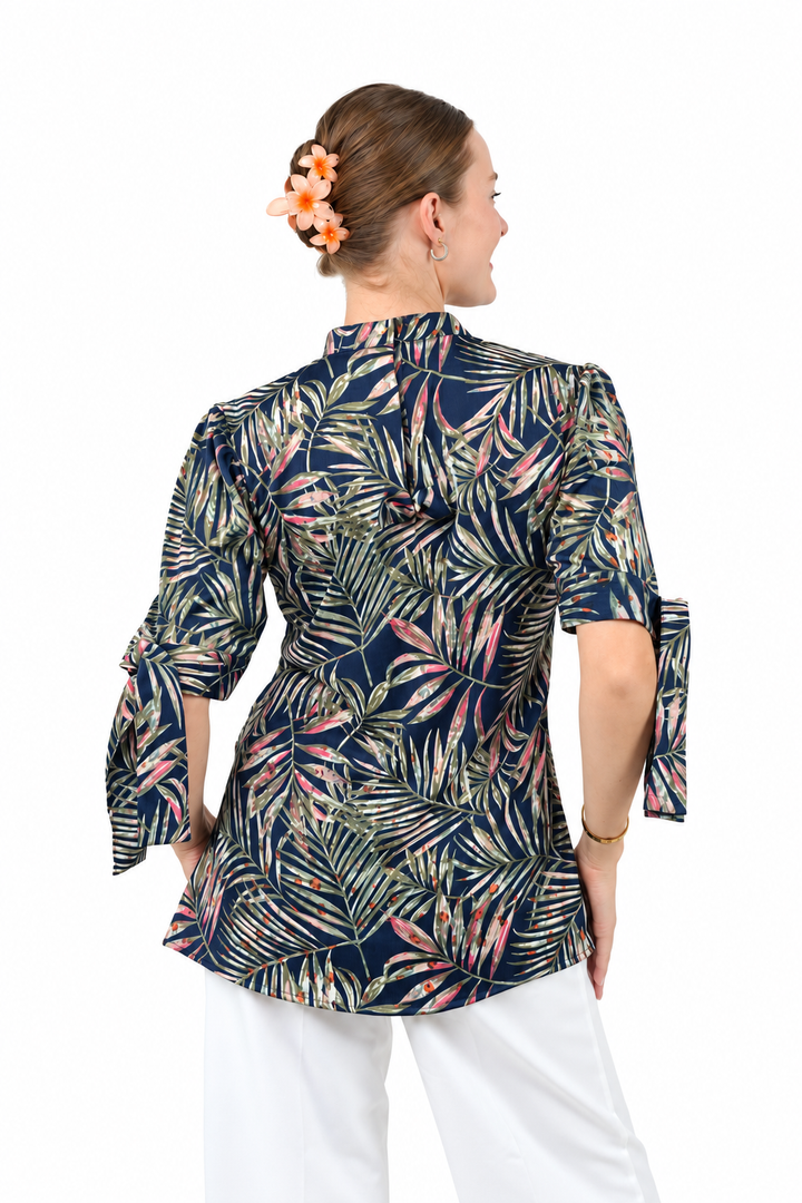 Tropical Crinkle Silk Shirt