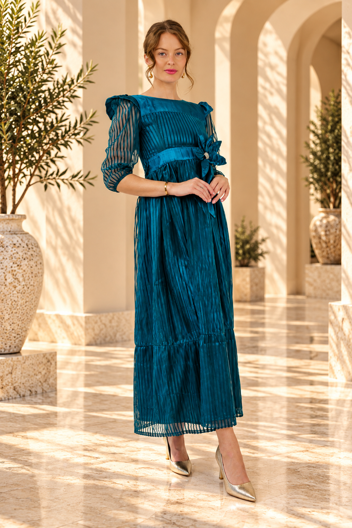 Peacock Teal Radiance Gown