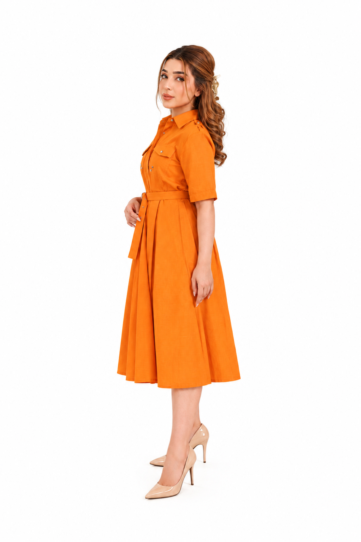 Rust Reverie Midi Dress