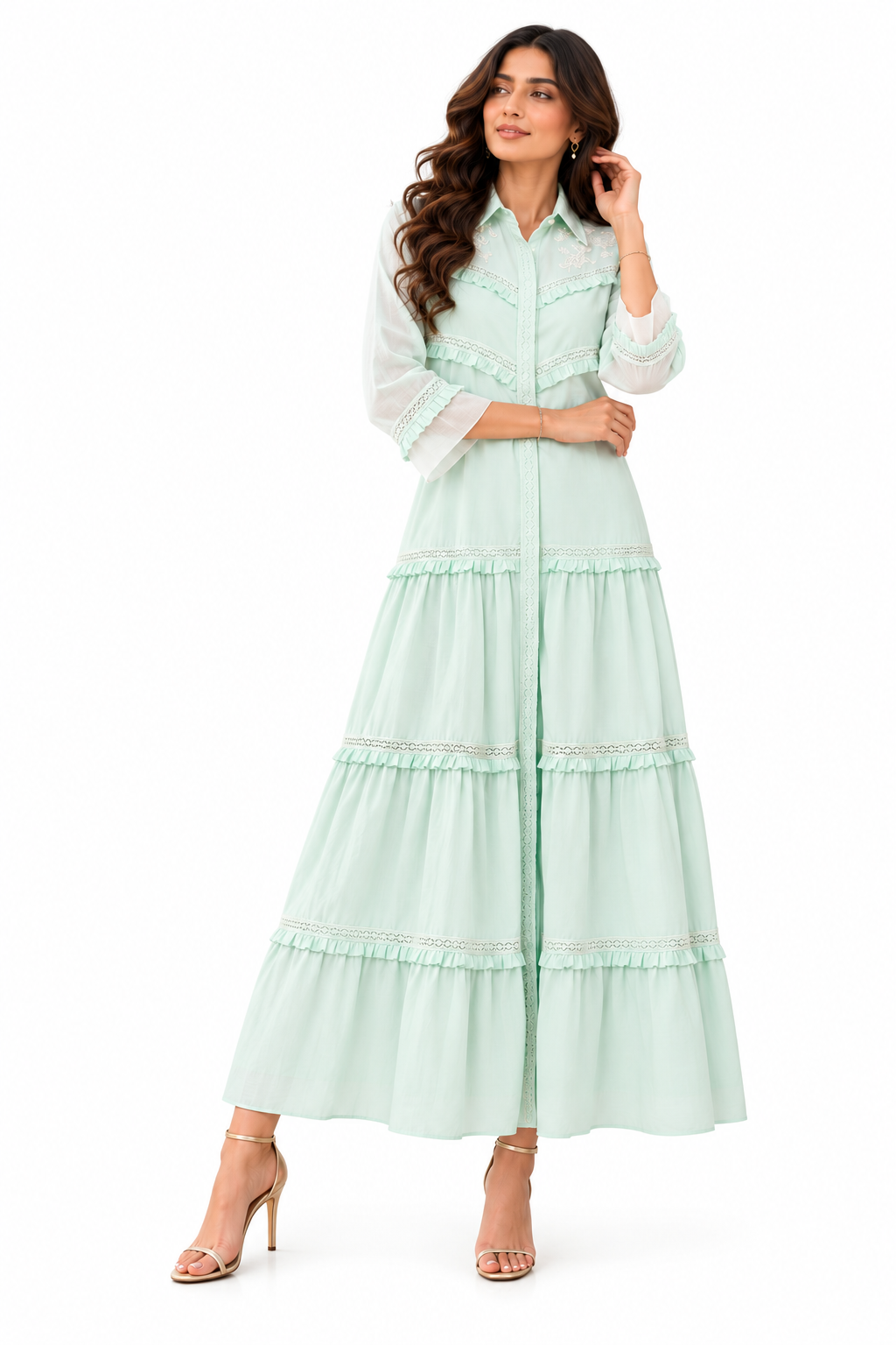 Mint Breeze Tiered Dress