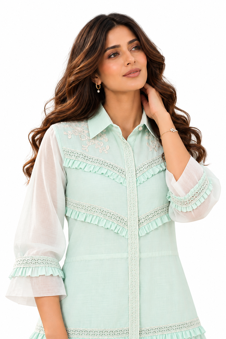 Mint Breeze Tiered Dress