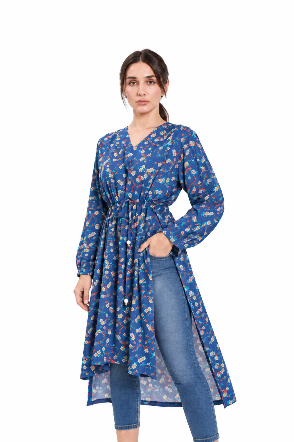 Floral high-low Tunic Shirt