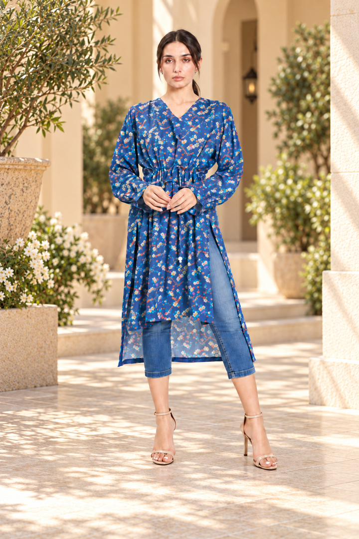 Floral high-low Tunic Shirt