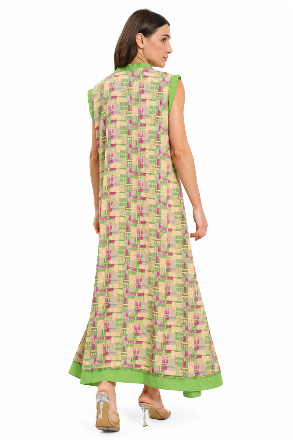 Green sleeveless Casual Maxi Dress