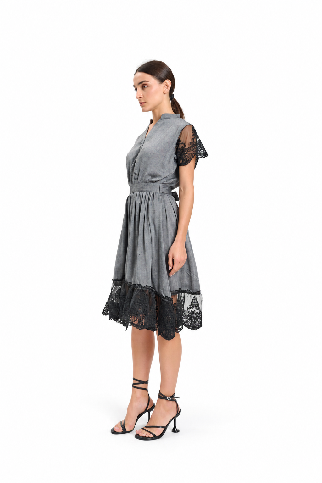 Laced- fit-and-flare Dress