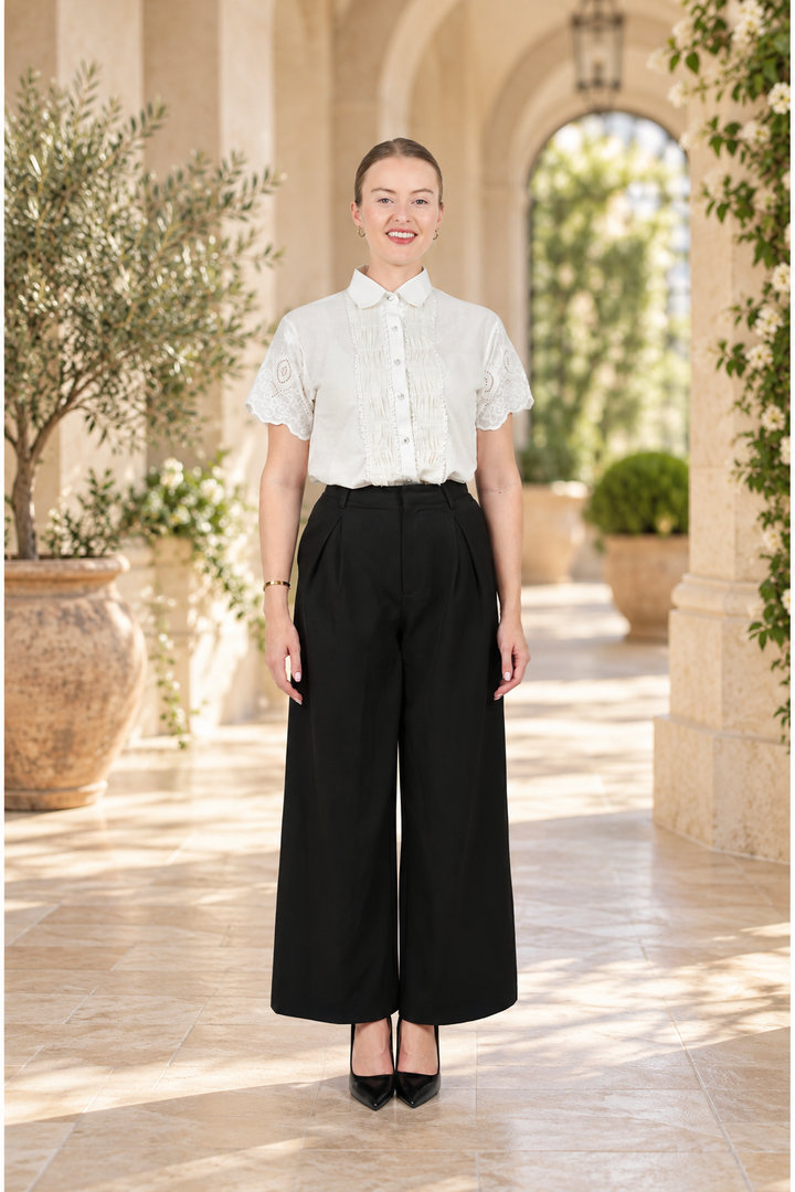 Ivory Lace Panel Shirt