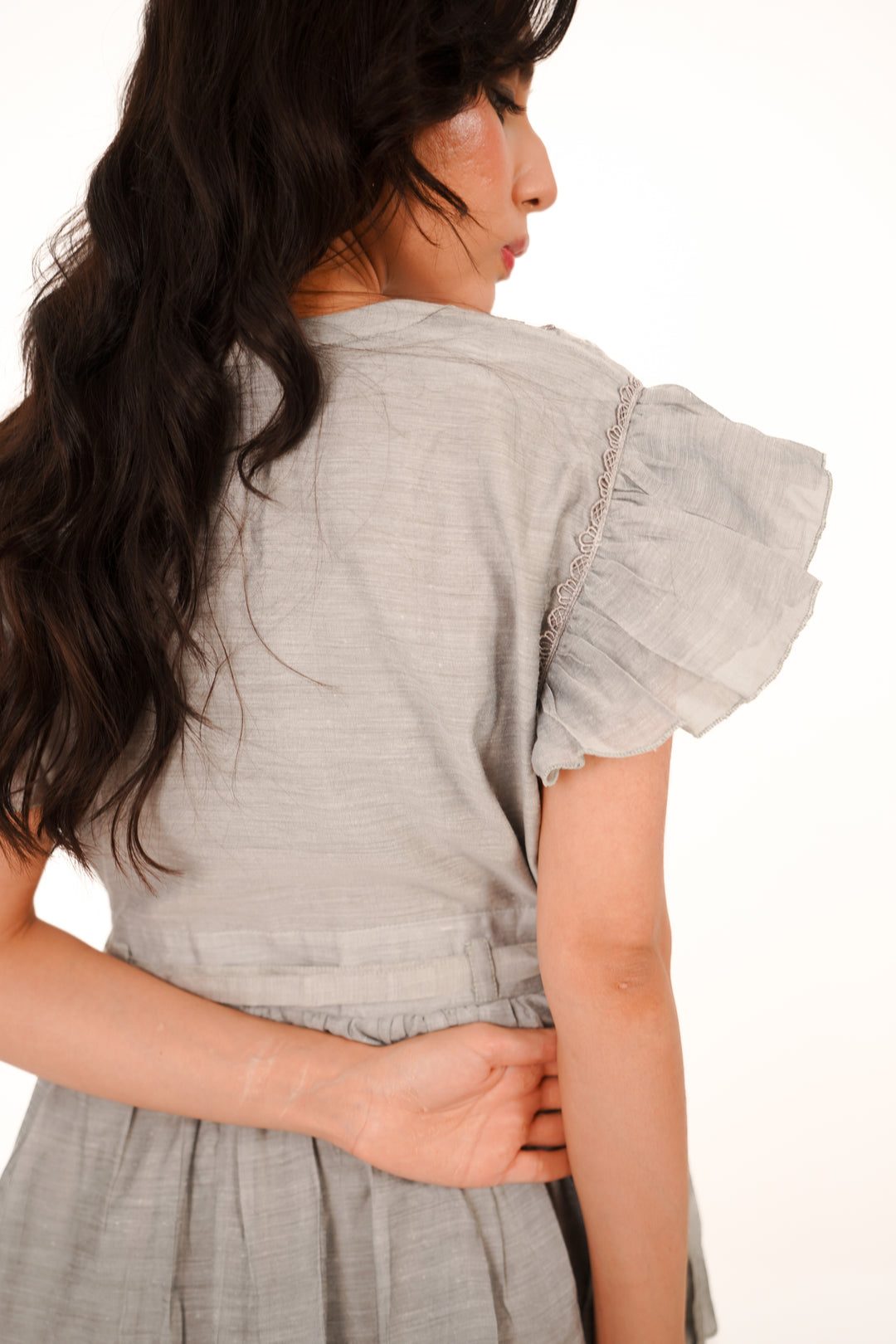 Silver Mist Tiered Maxi Dress