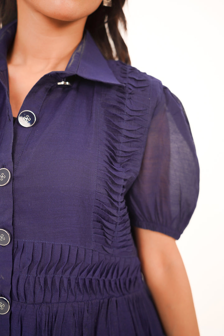 Navy Moonlit Grace Midi Dress