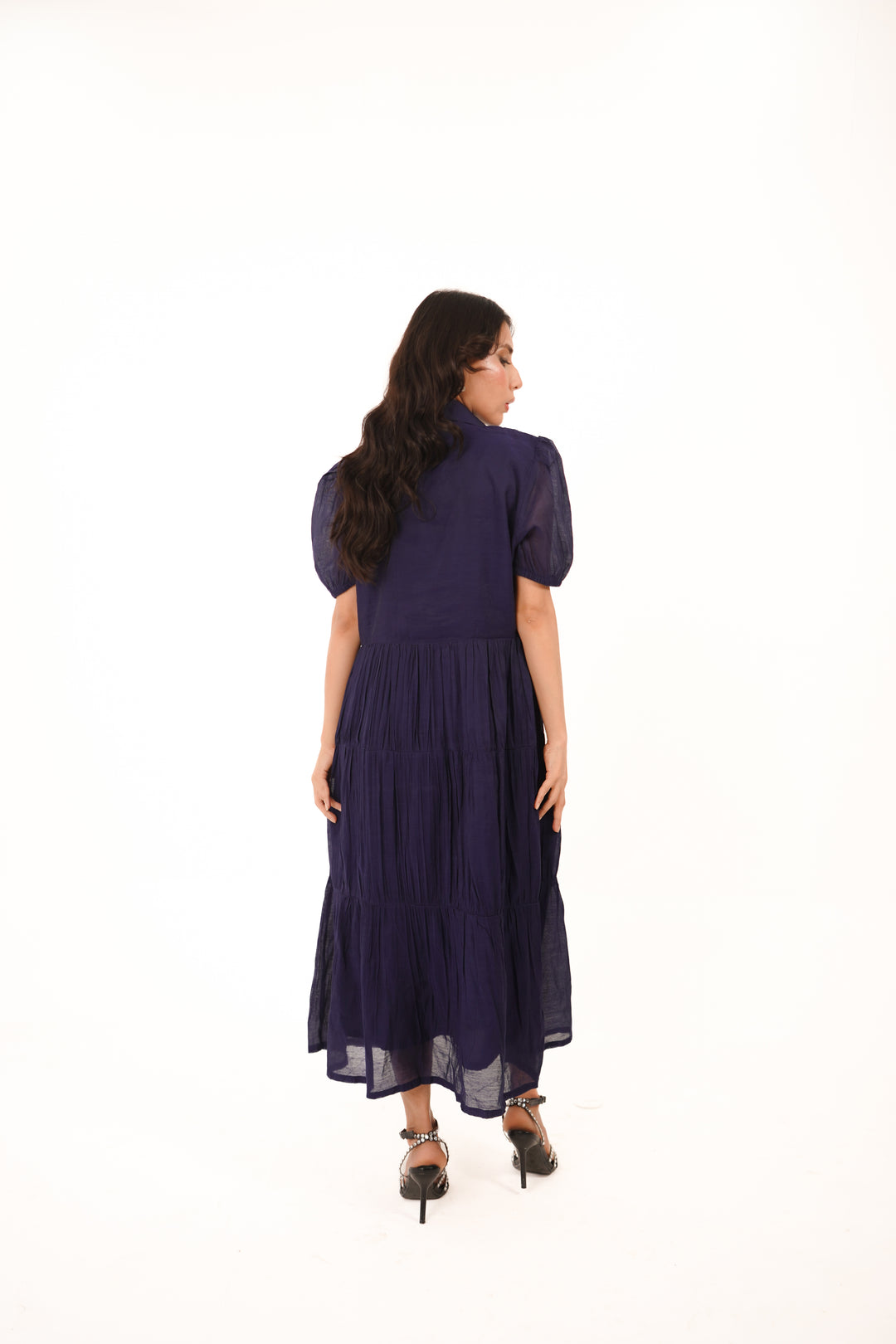 Navy Moonlit Grace Midi Dress