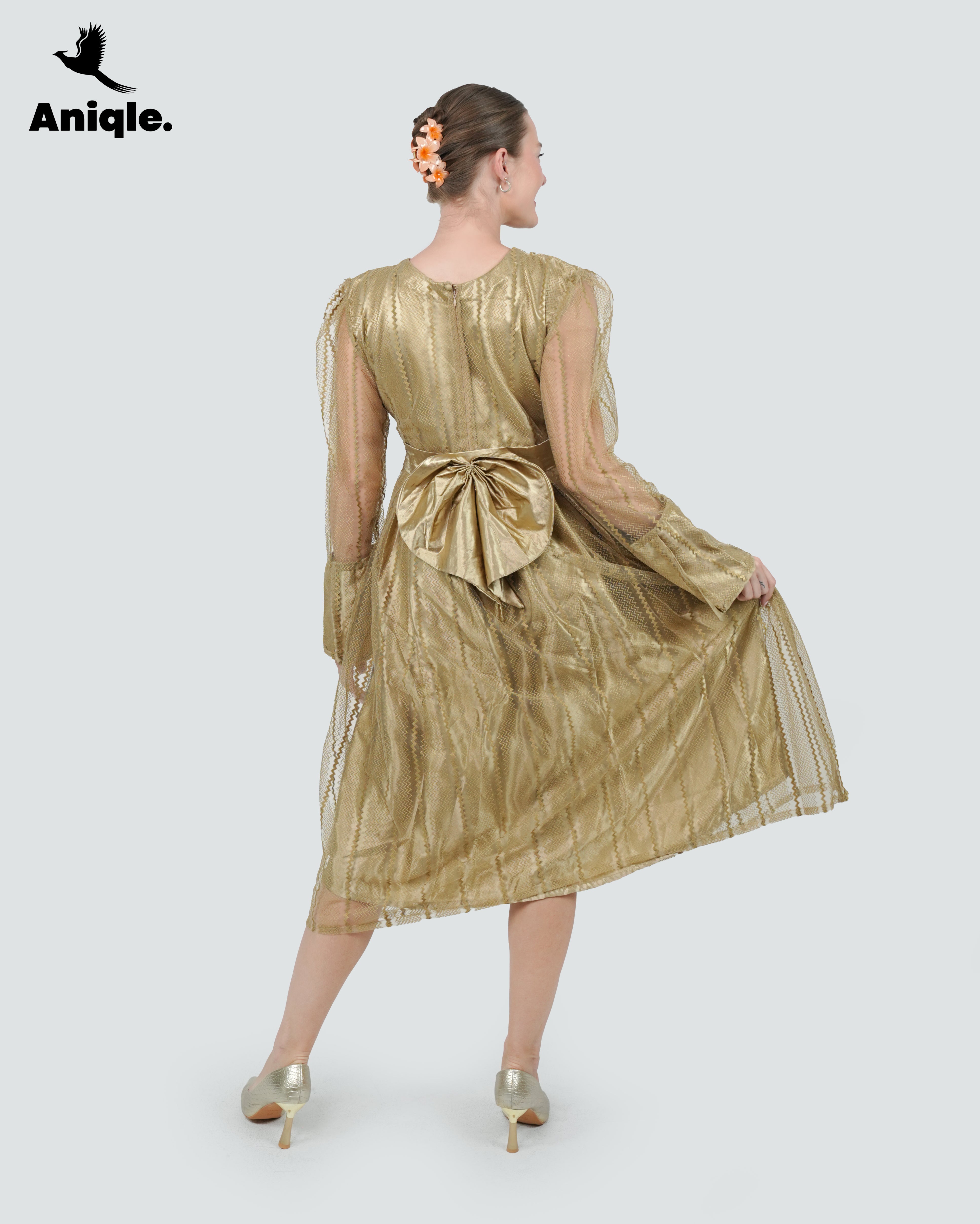 ANQ-10031-Golden Lumière Dress