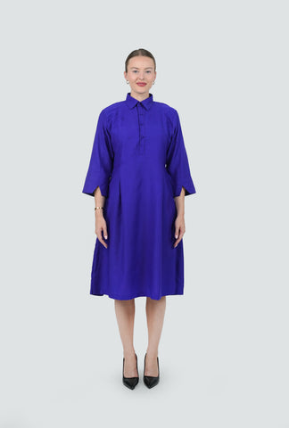 ANQ-10029-Sapphire Ease Brocade Tunic Shirt