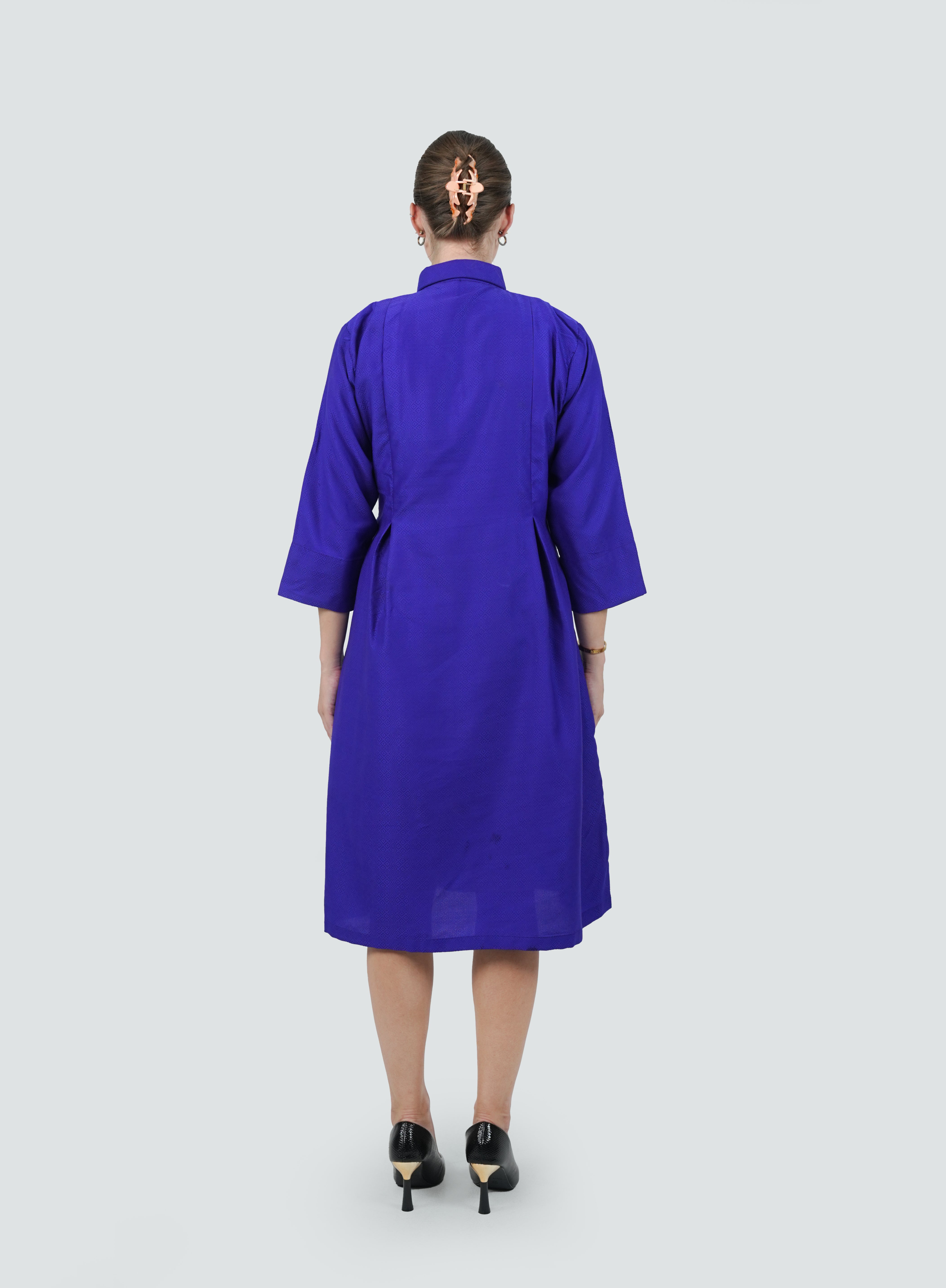ANQ-10029-Sapphire Ease Brocade Tunic Shirt