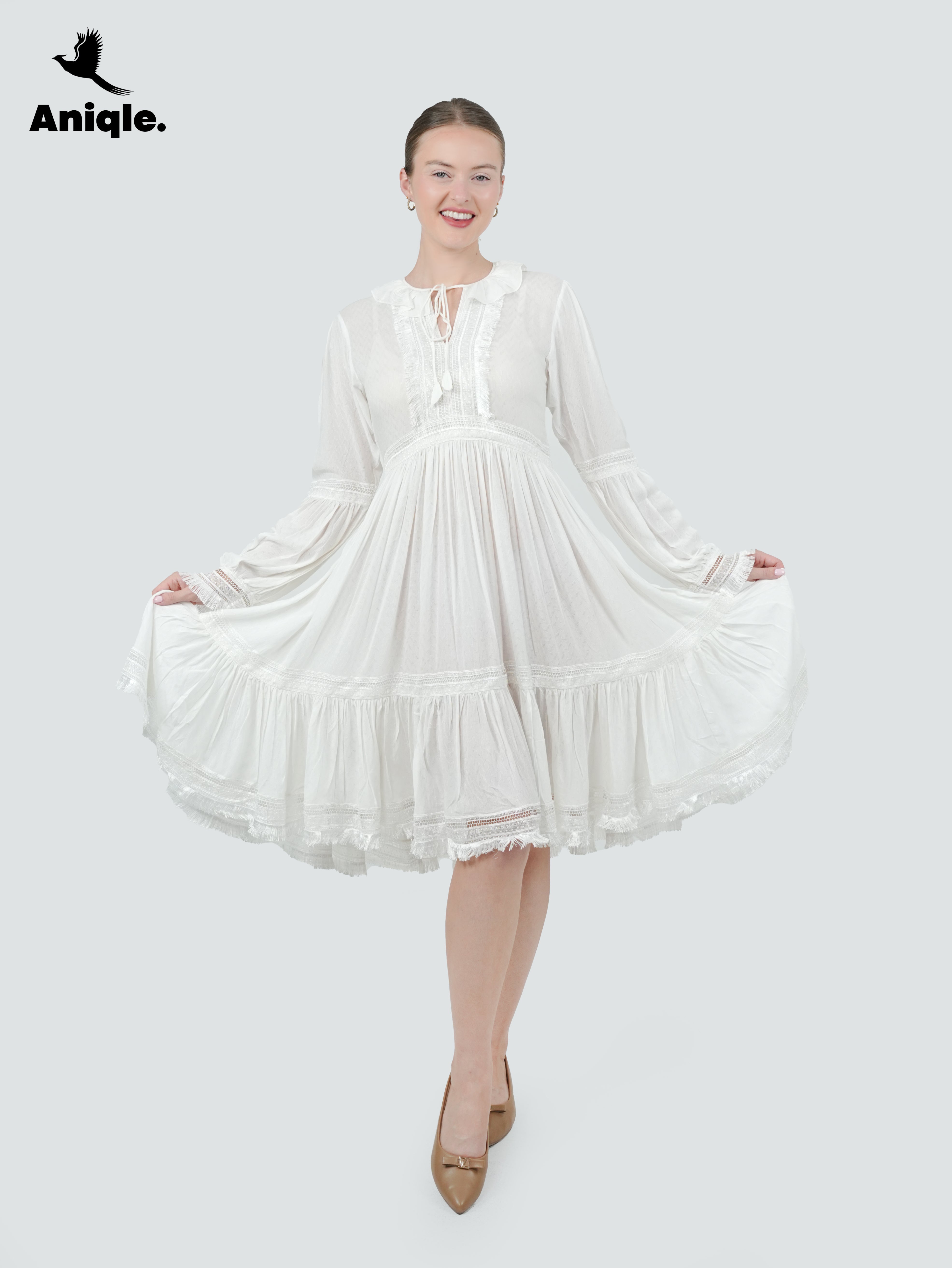 ANQ-10033-Ivory Muse Vintage Lace Dress
