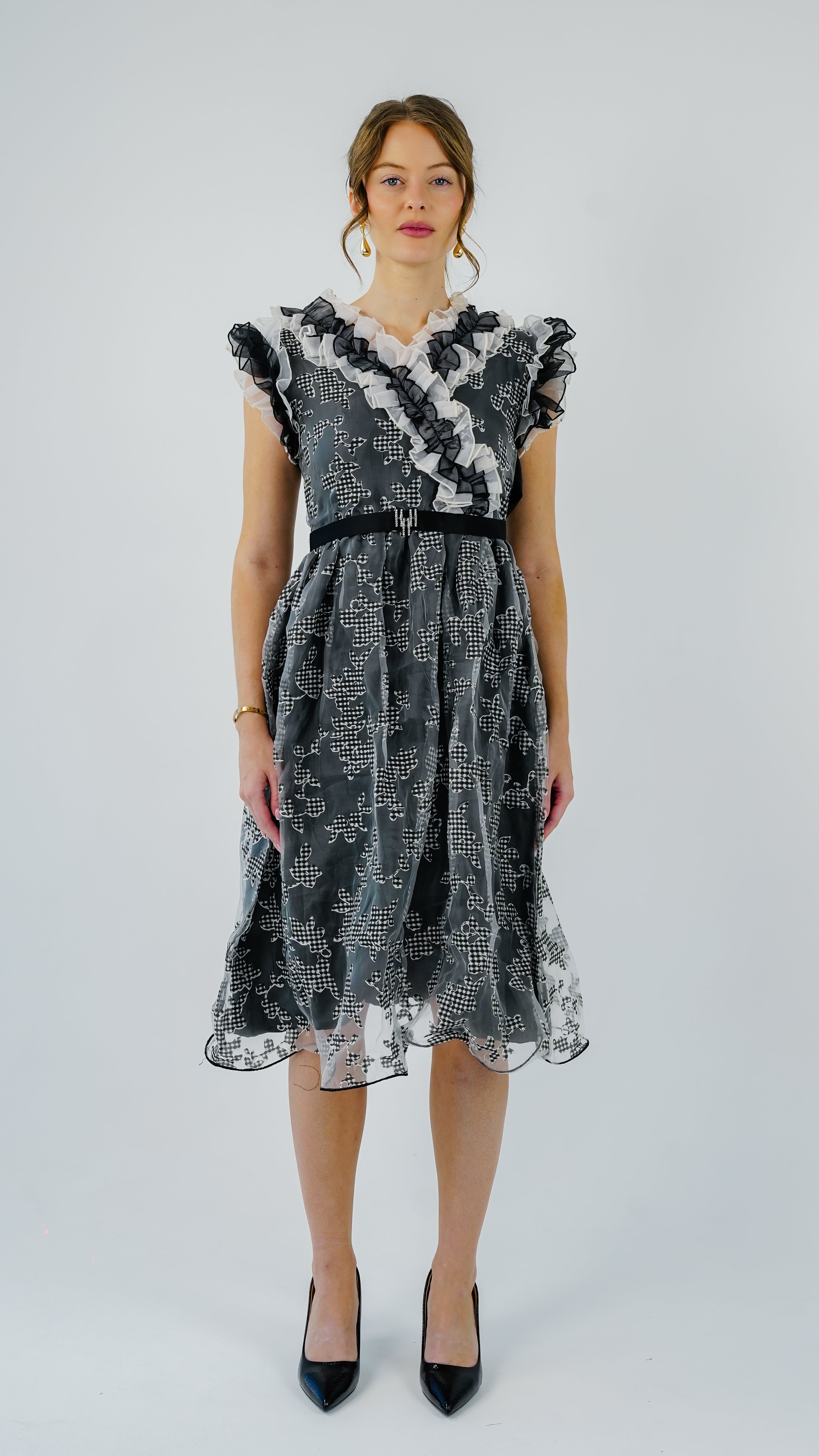 ANQ-10038-Midnight Bloom Ruffled Organza Dress – Aniqle