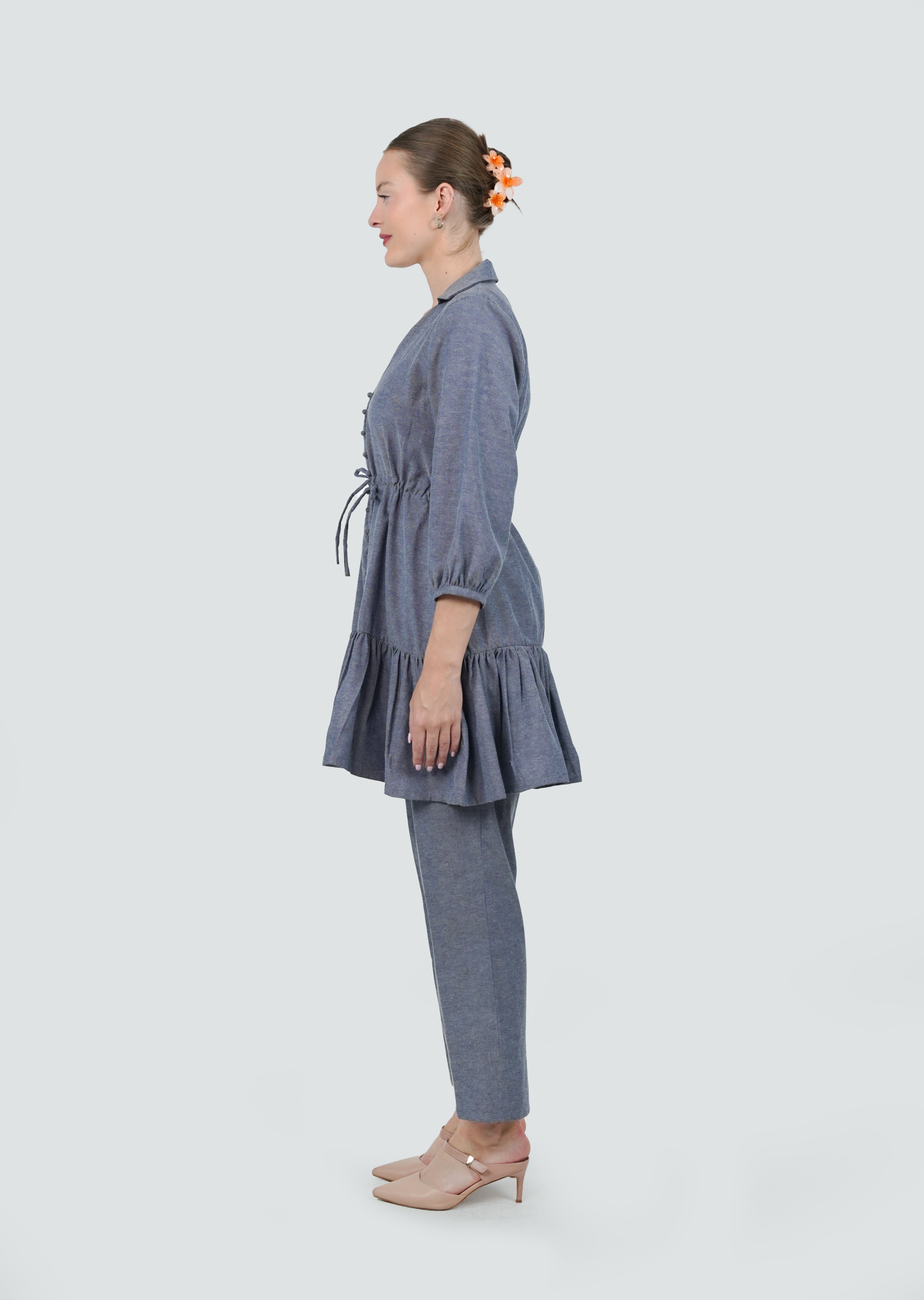 ANQ-10041-Lake Blue Summer Denim Co Ord Set
