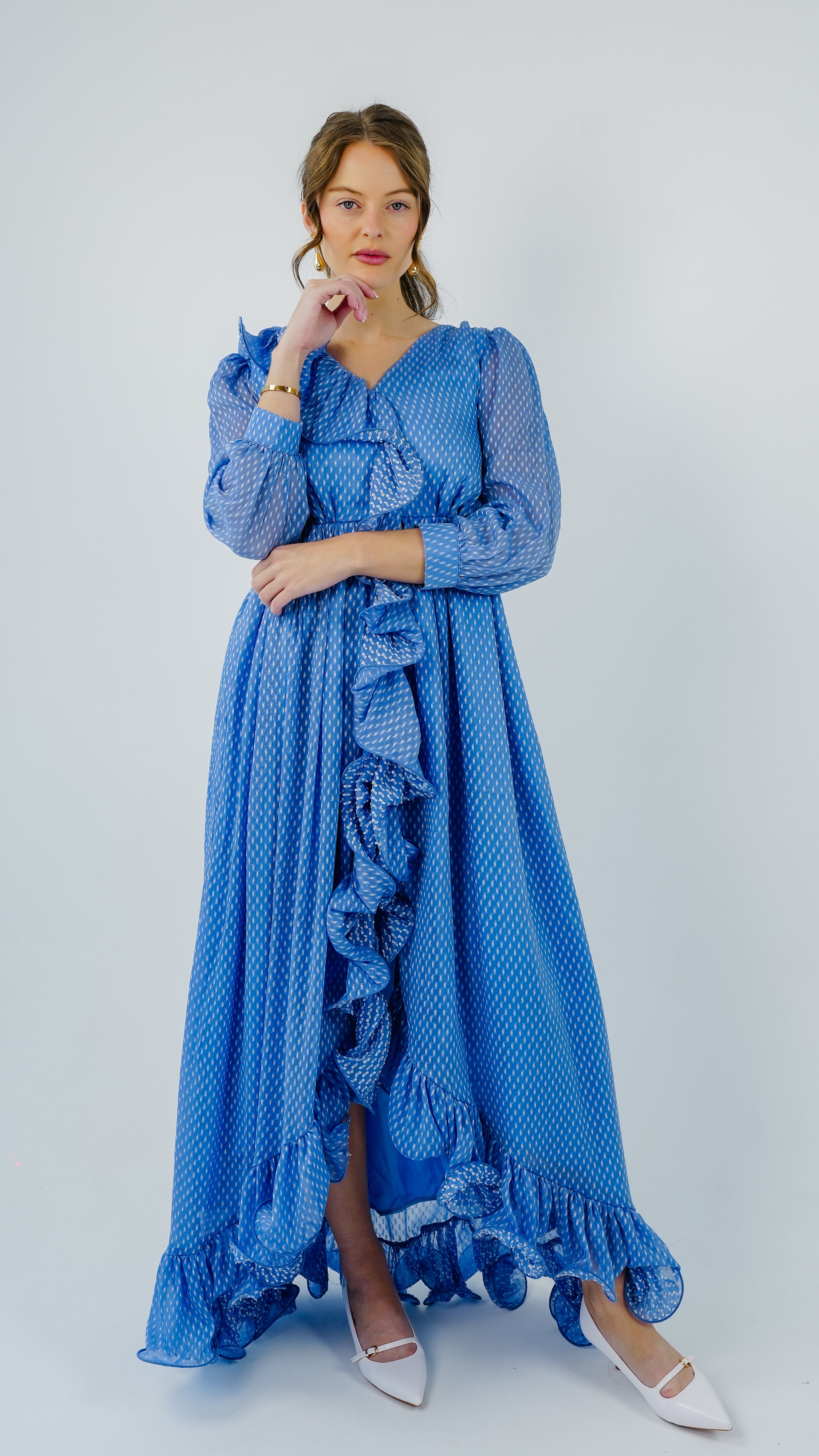 ANQ-10028-Azure Cascade Chiffon Gown