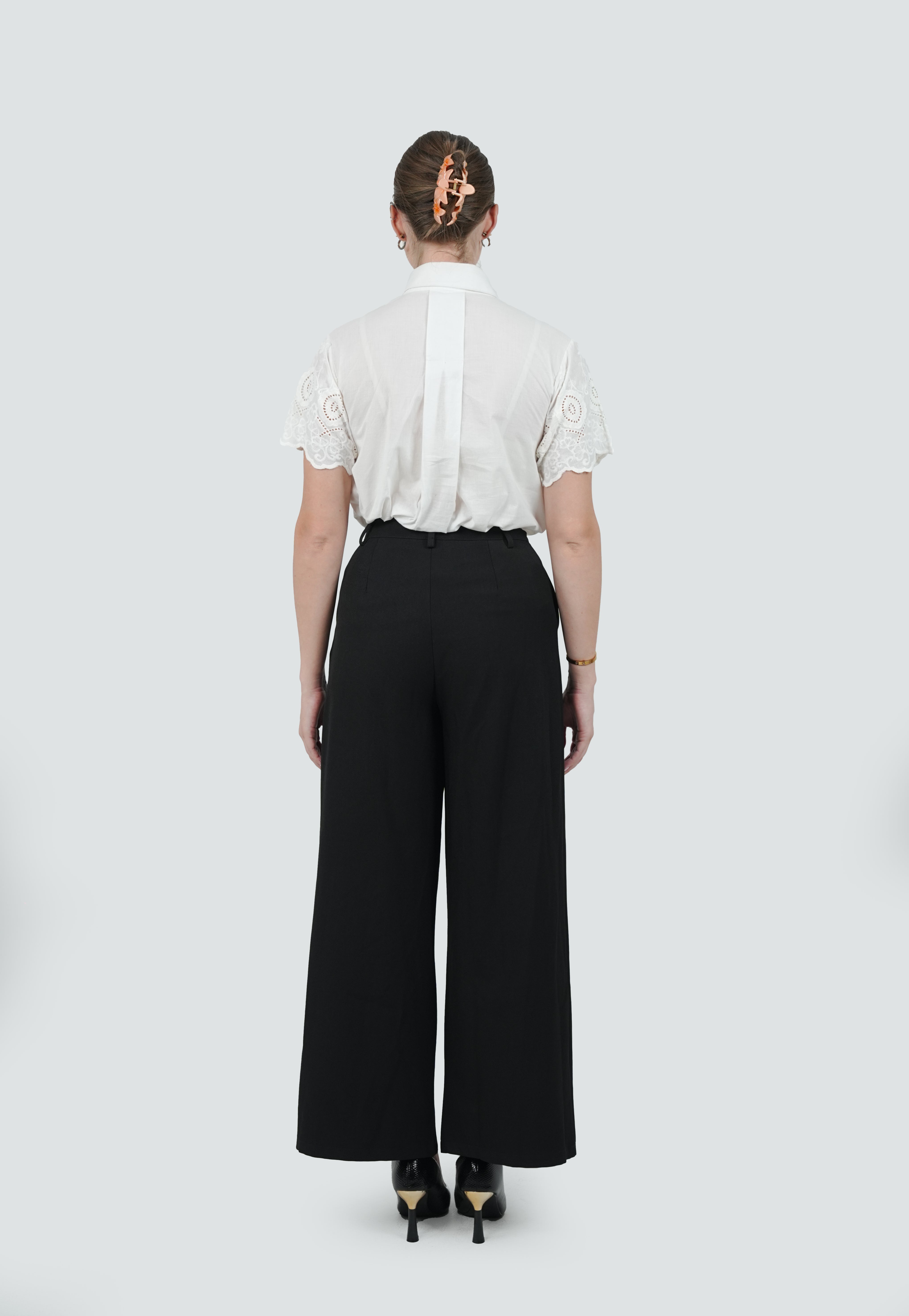ANQ-10051-Ivory Lace Panel Shirt