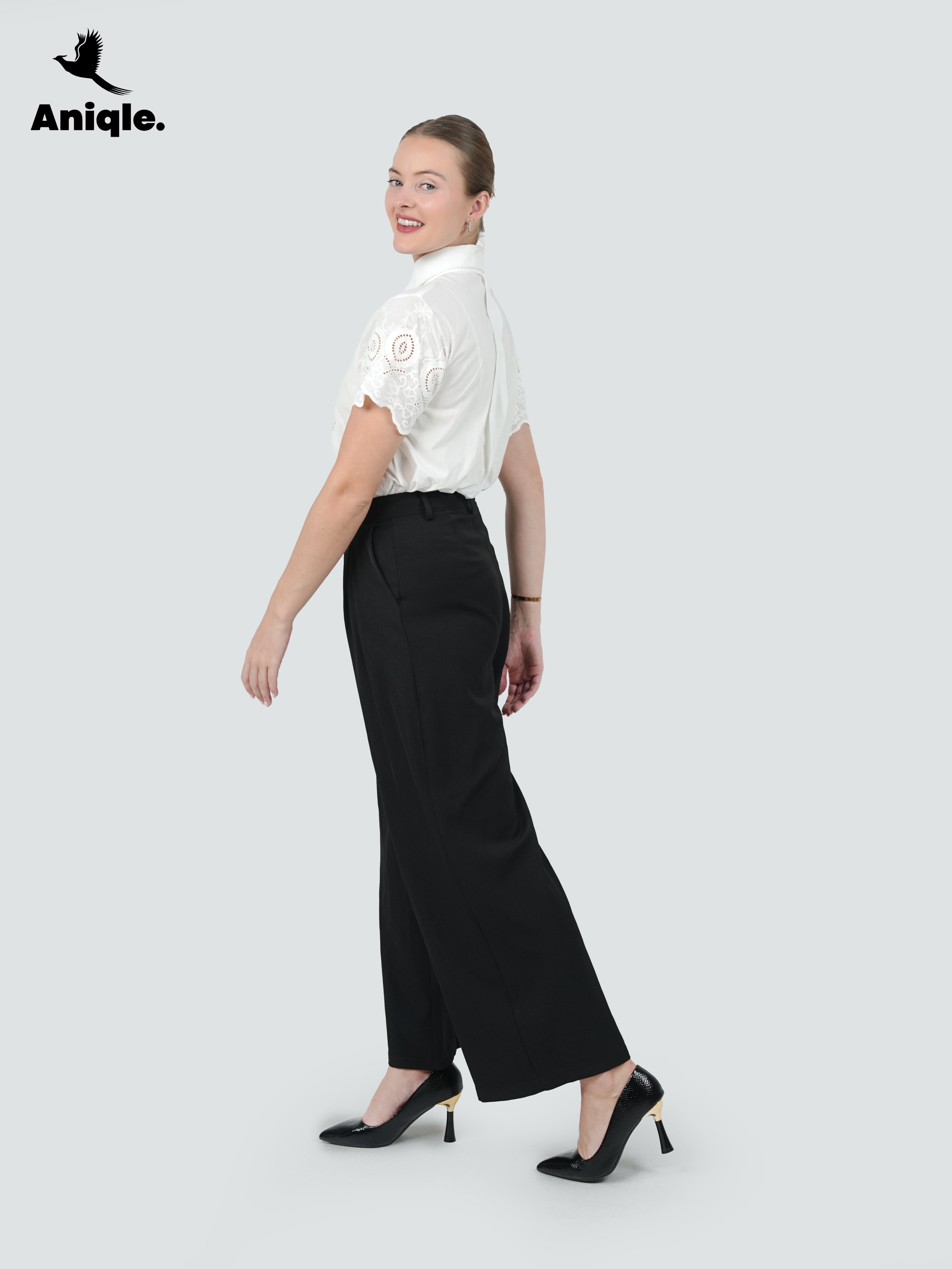 ANQ-10051-Ivory Lace Panel Shirt