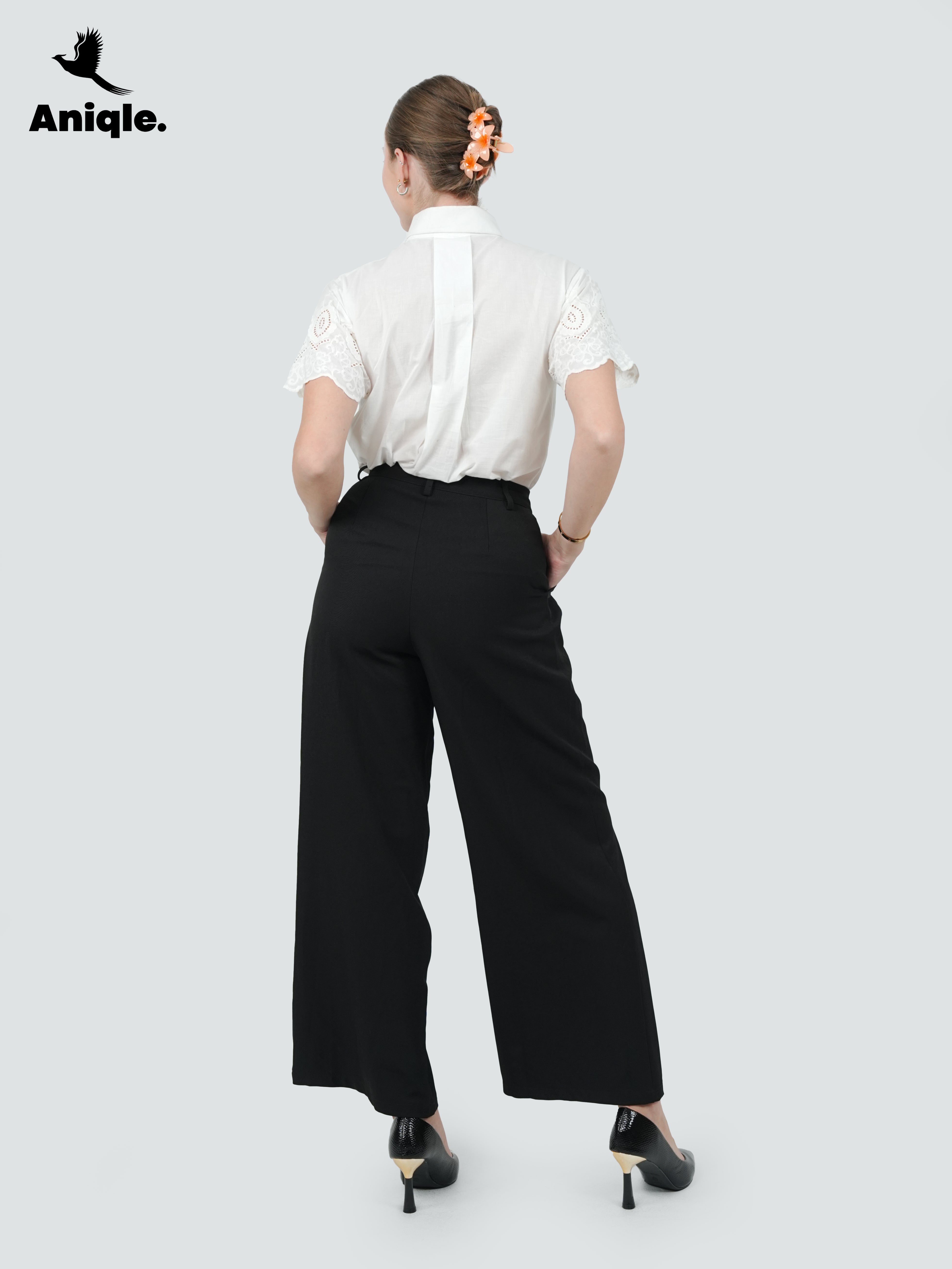 ANQ-10051-Ivory Lace Panel Shirt