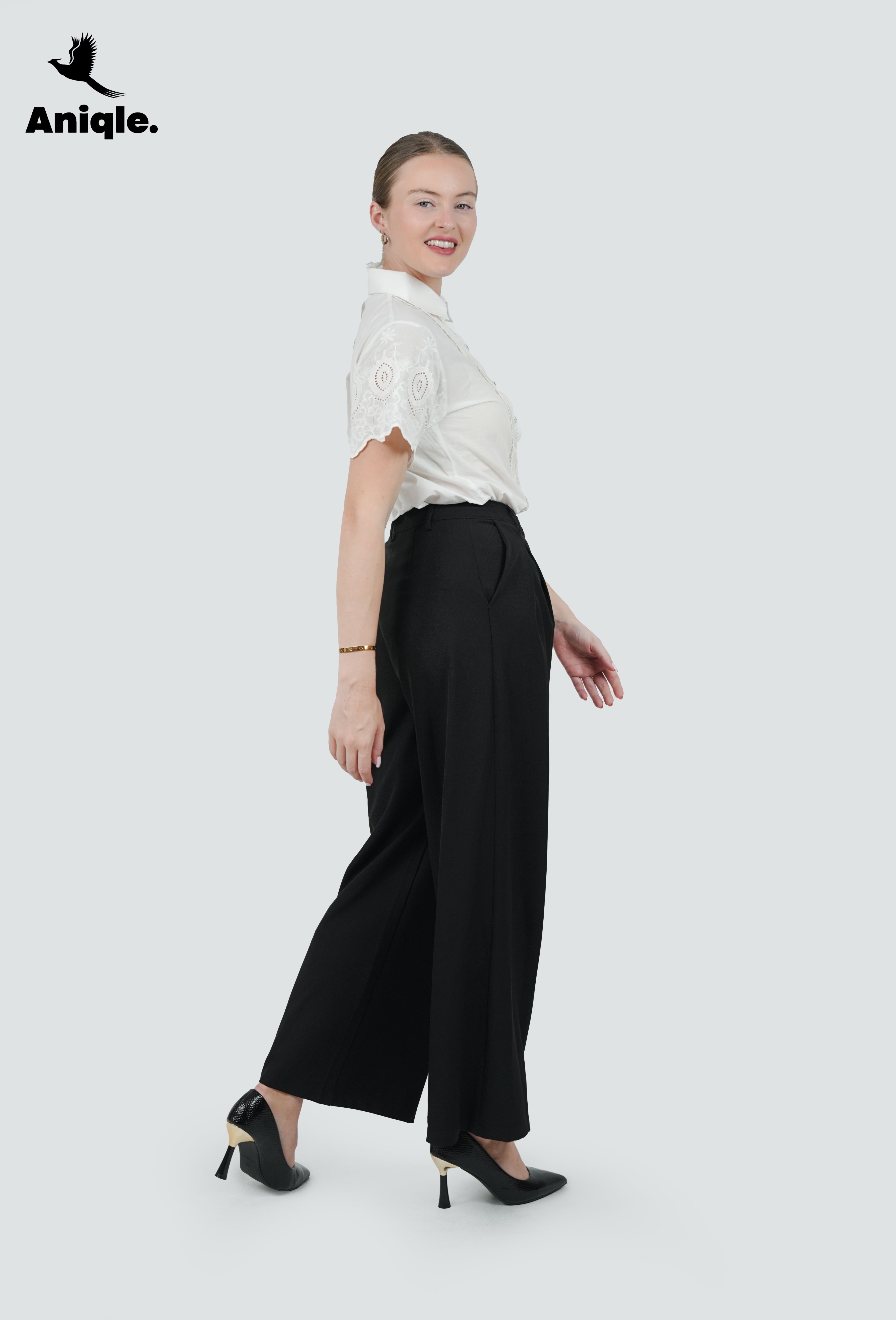 ANQ-10051-Ivory Lace Panel Shirt