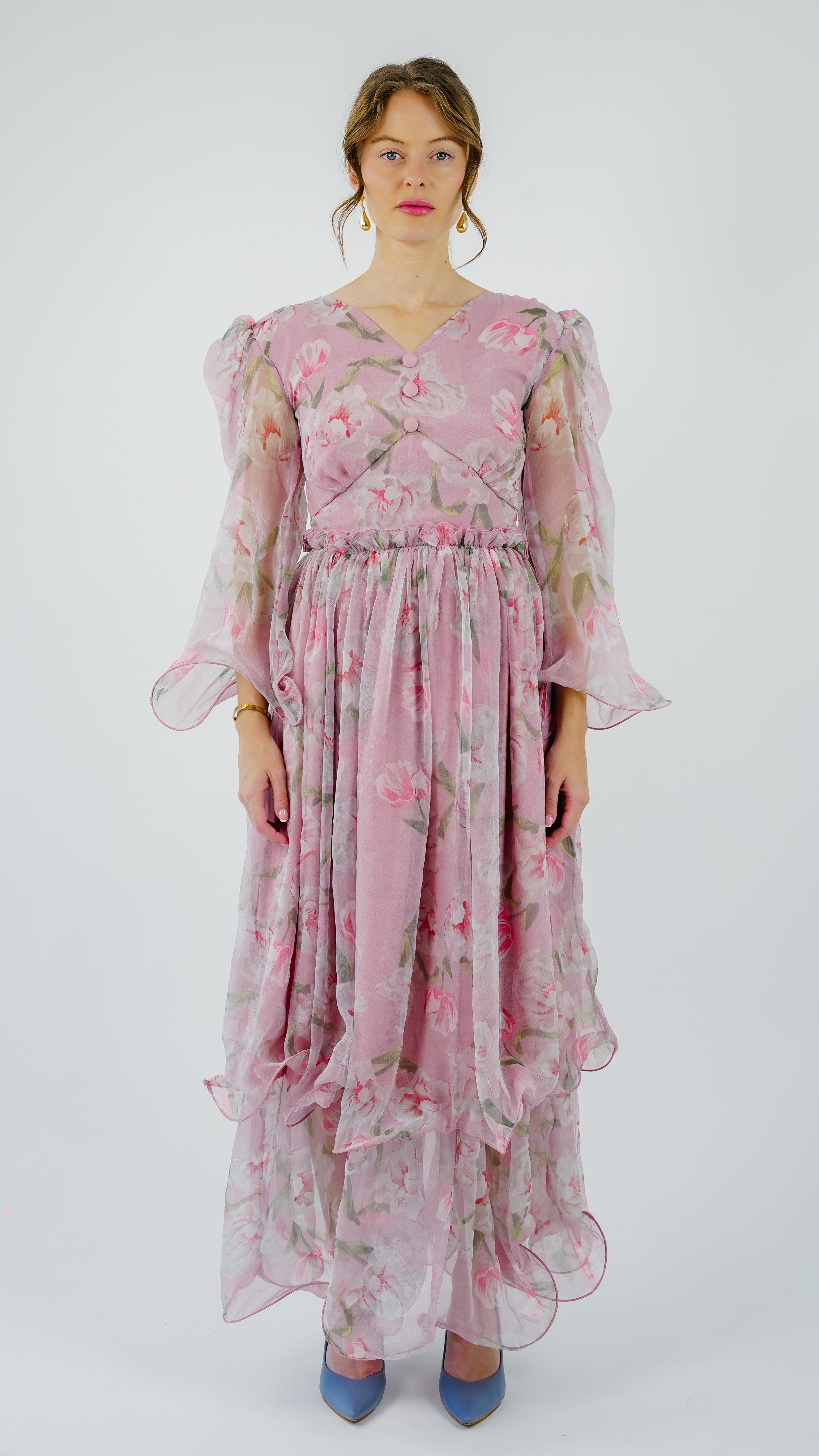 ANQ-10026-Rosé Garden Chiffon Gown