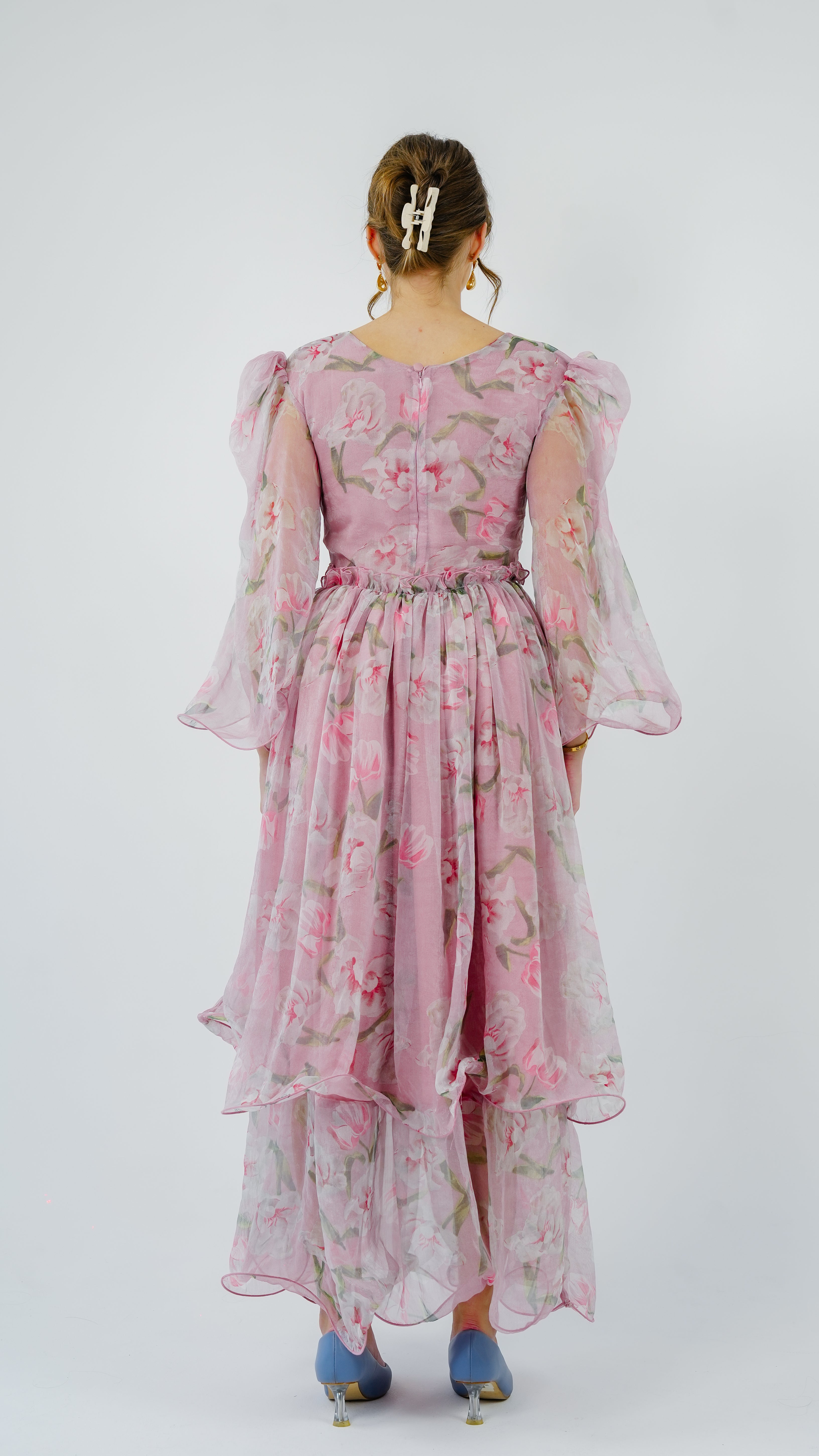ANQ-10026-Rosé Garden Chiffon Gown