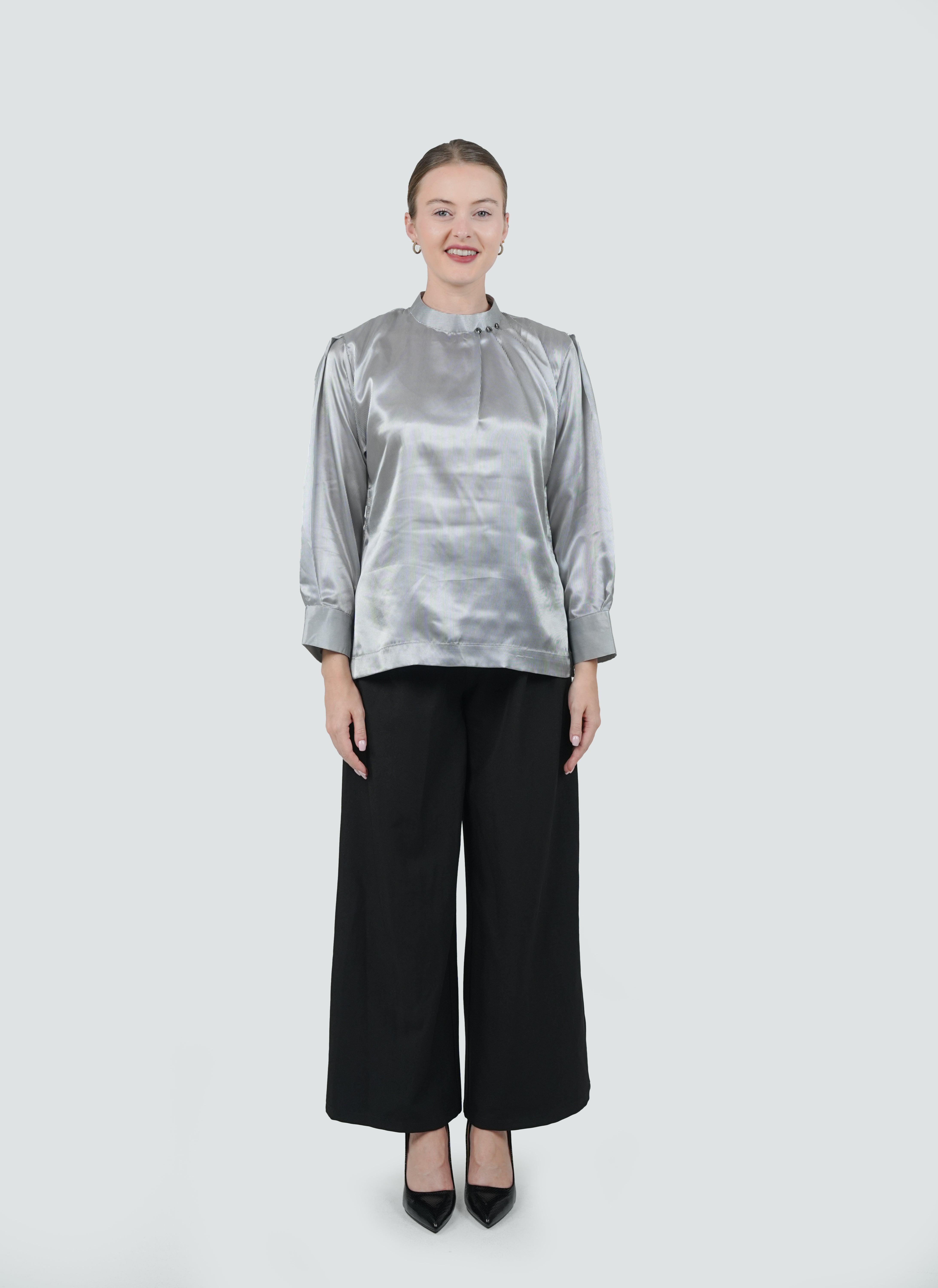 ANQ-10043-Luna Silver Lustre Blouse