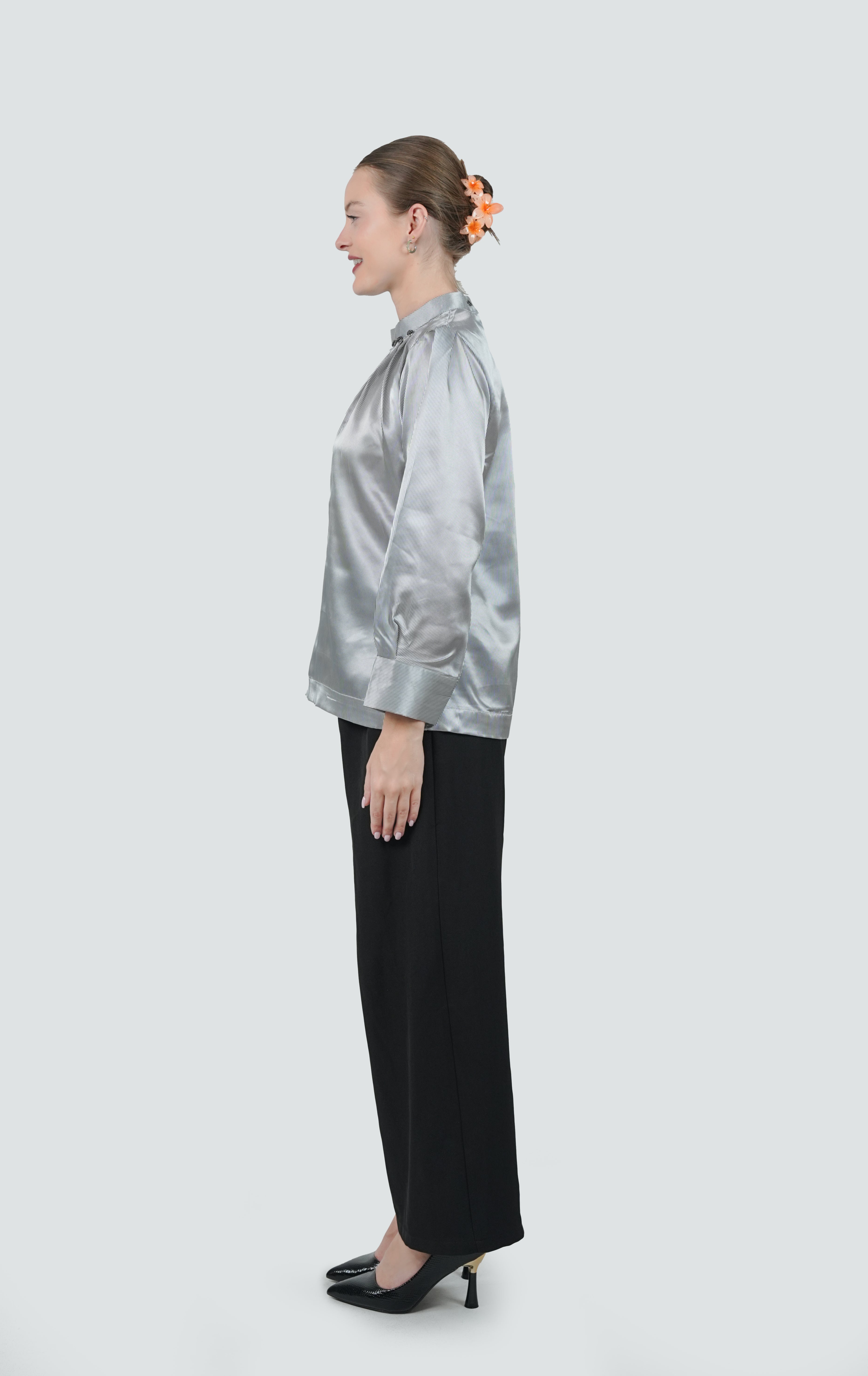 ANQ-10043-Luna Silver Lustre Blouse