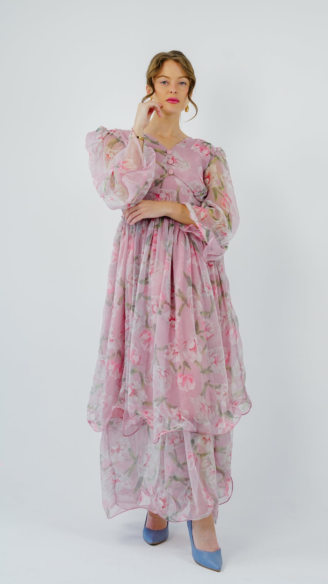 Rosé Garden Chiffon Gown