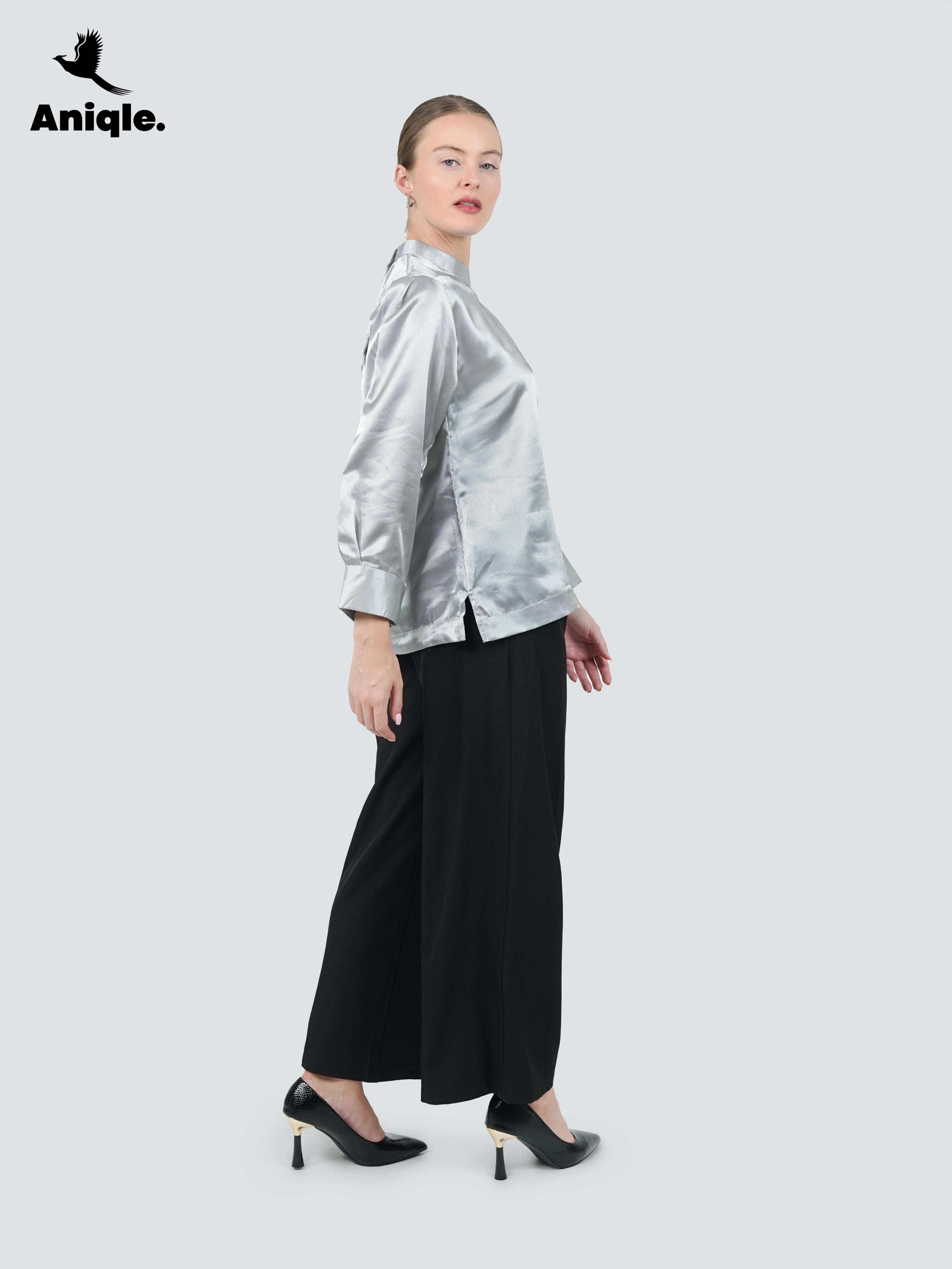 ANQ-10043-Luna Silver Lustre Blouse