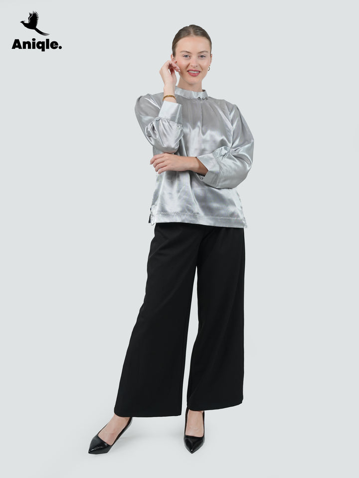 Luna Silver Lustre Blouse