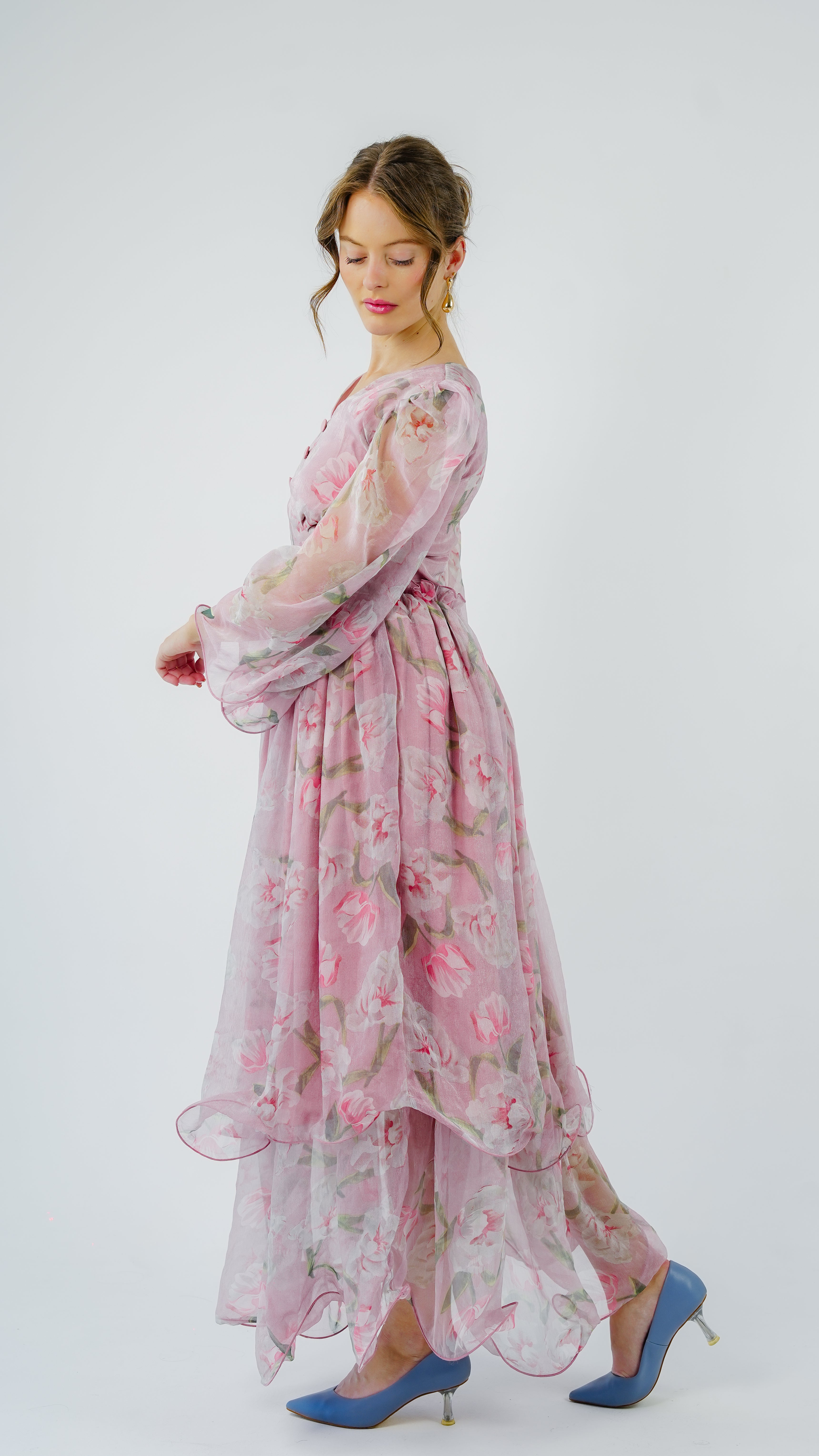 ANQ-10026-Rosé Garden Chiffon Gown