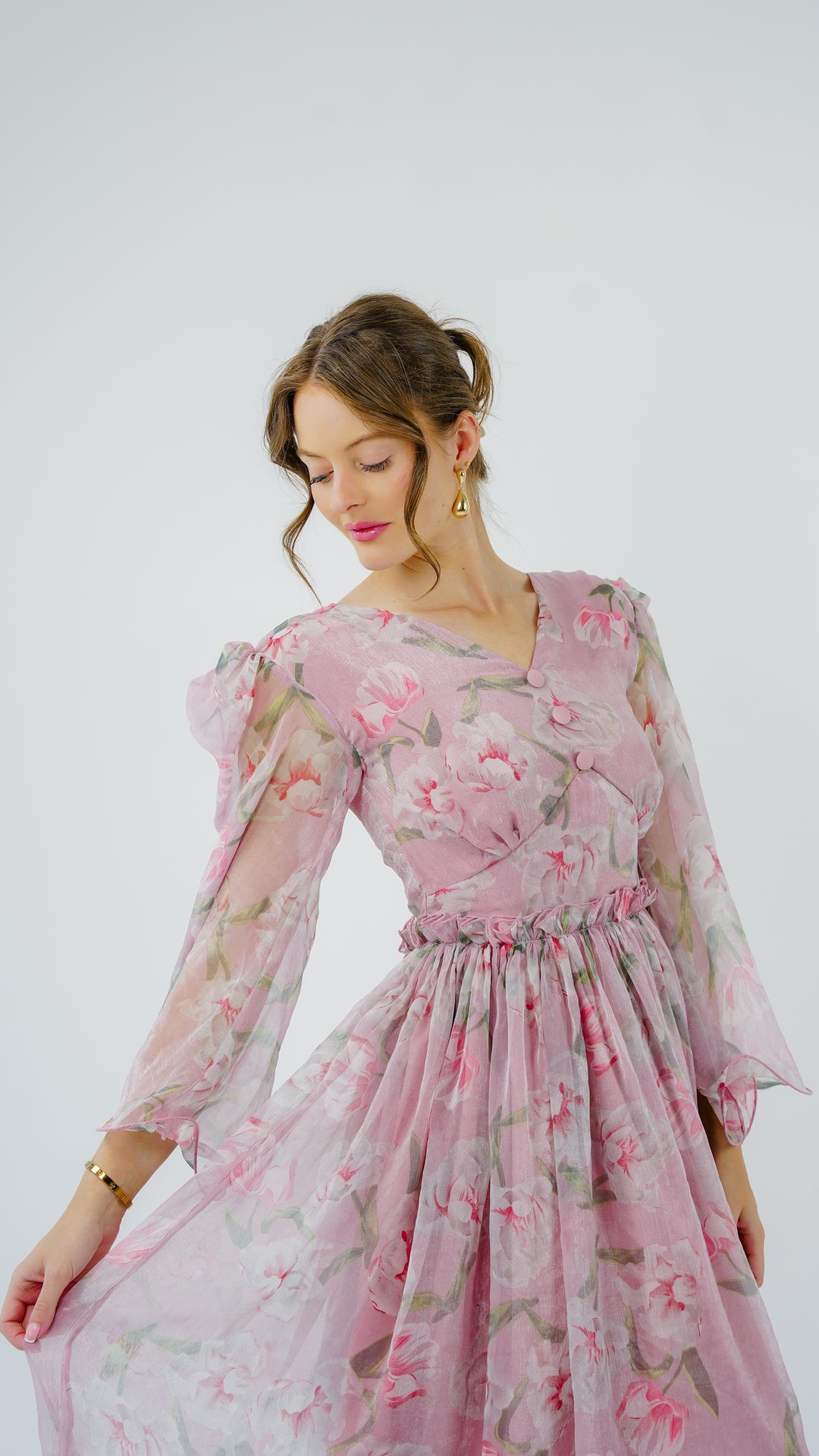 Rosé Garden Chiffon Gown