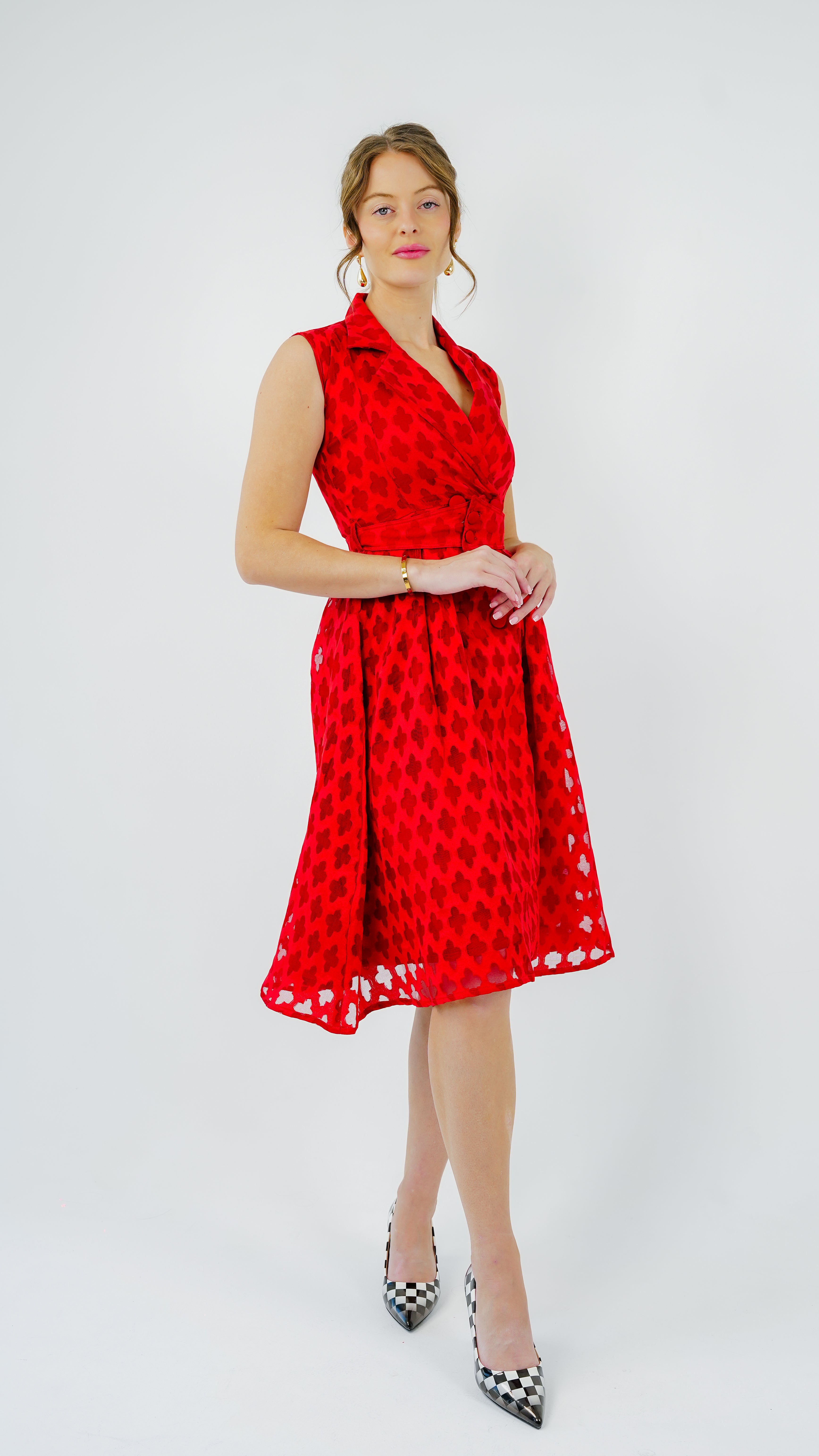 ANQ-10030-Scarlet Grace Jacquard Dress
