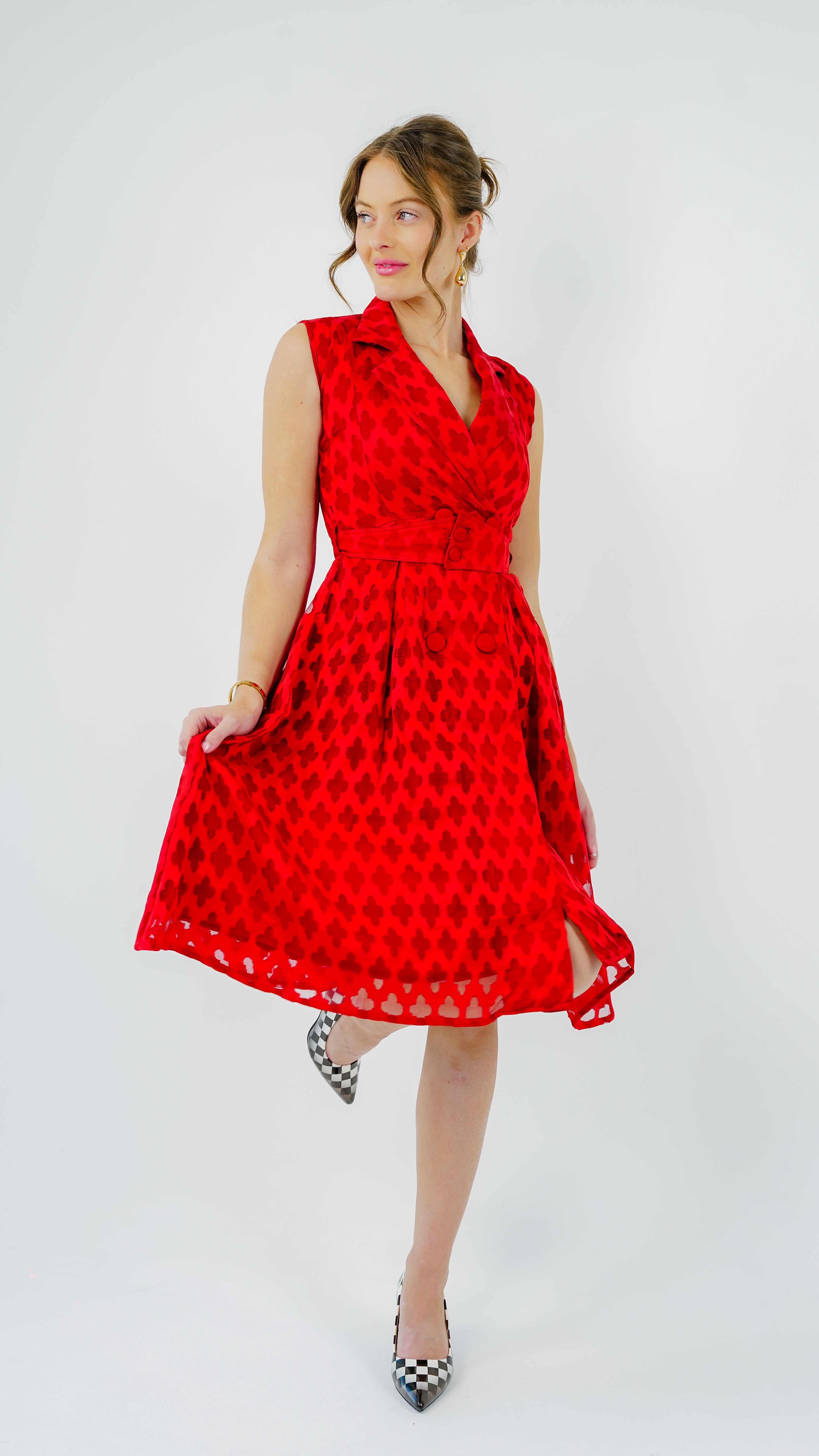 ANQ-10030-Scarlet Grace Jacquard Dress