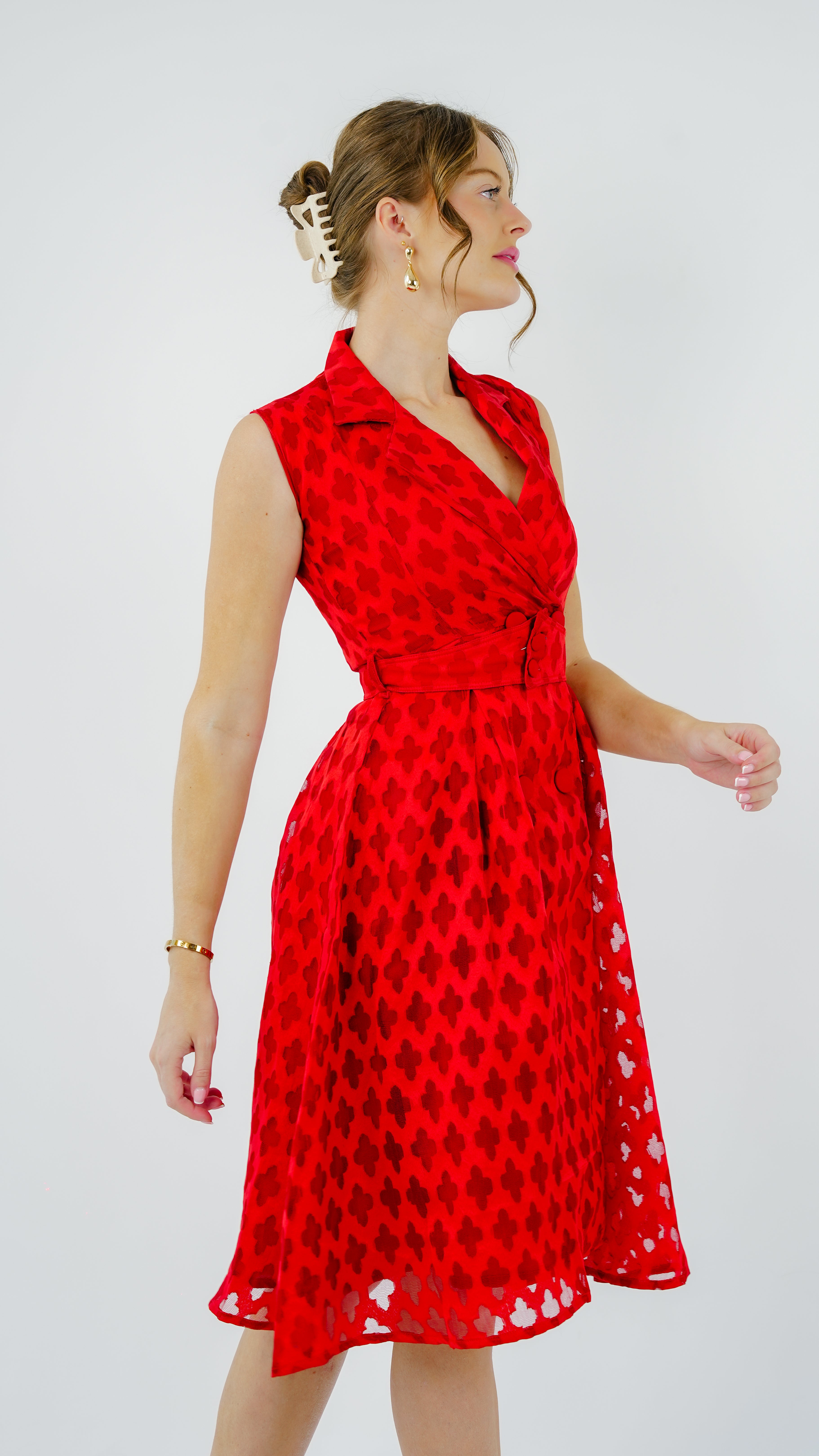 ANQ-10030-Scarlet Grace Jacquard Dress