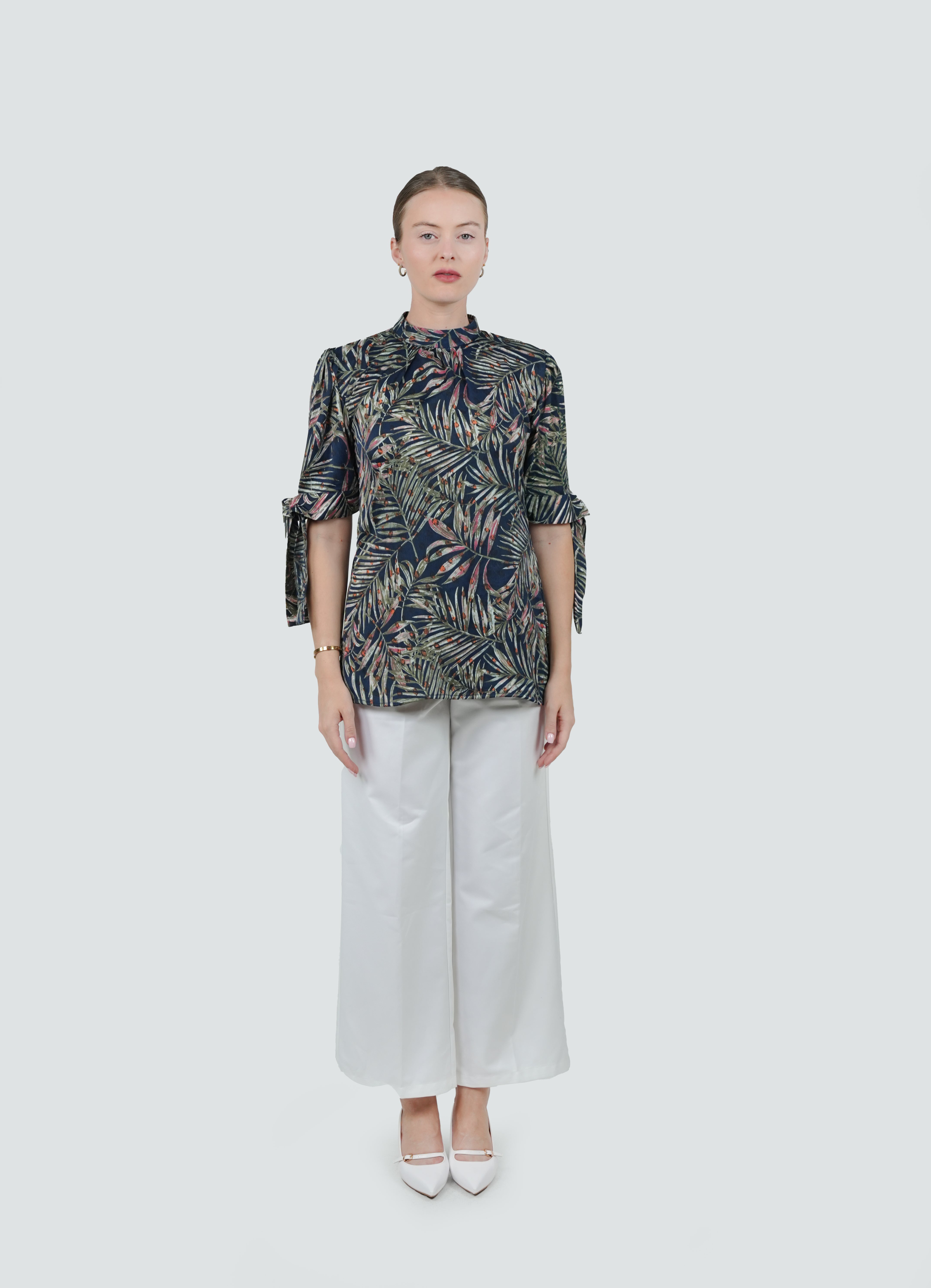 ANQ-10044-Tropical Crinkle Silk Shirt