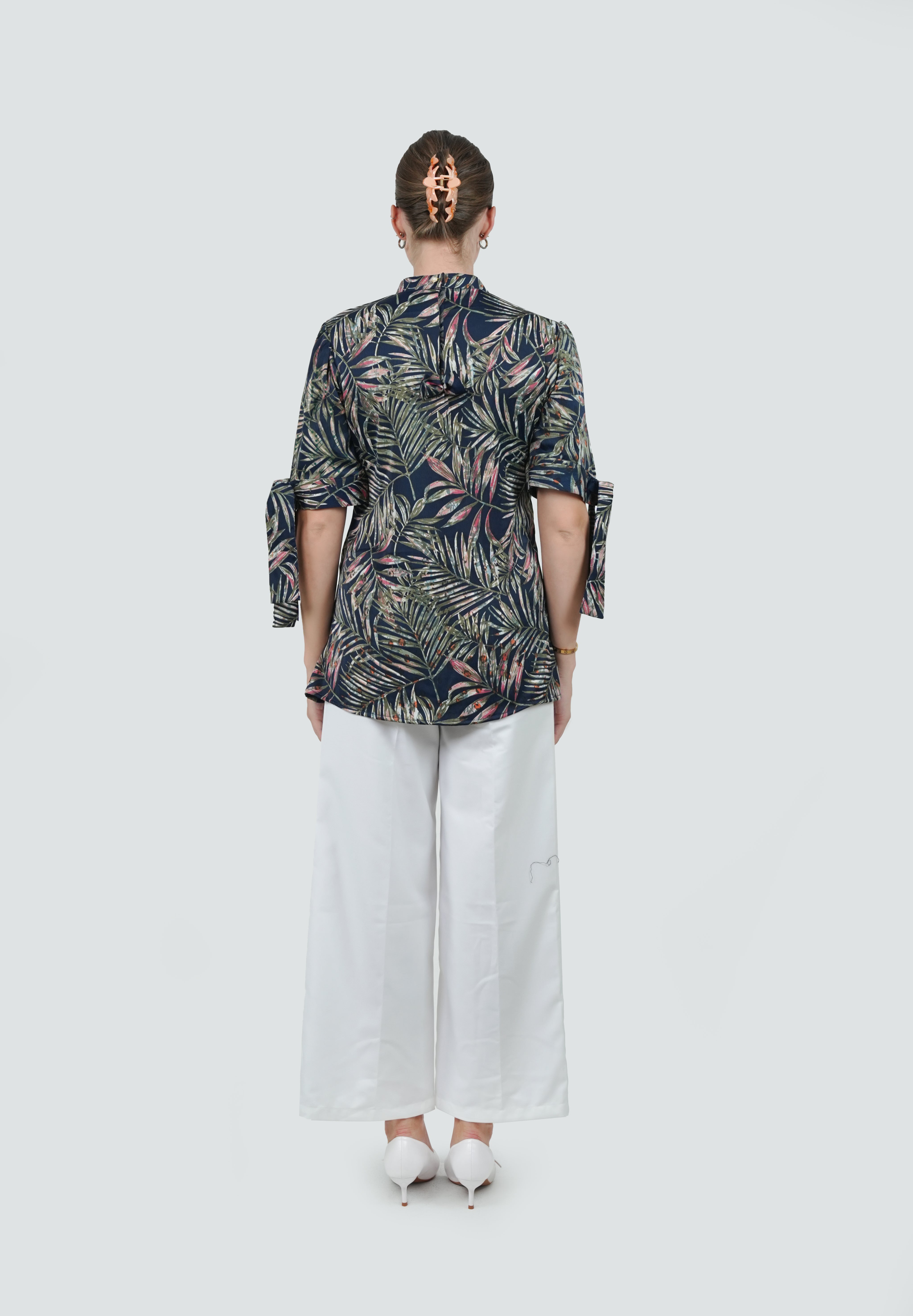 ANQ-10044-Tropical Crinkle Silk Shirt