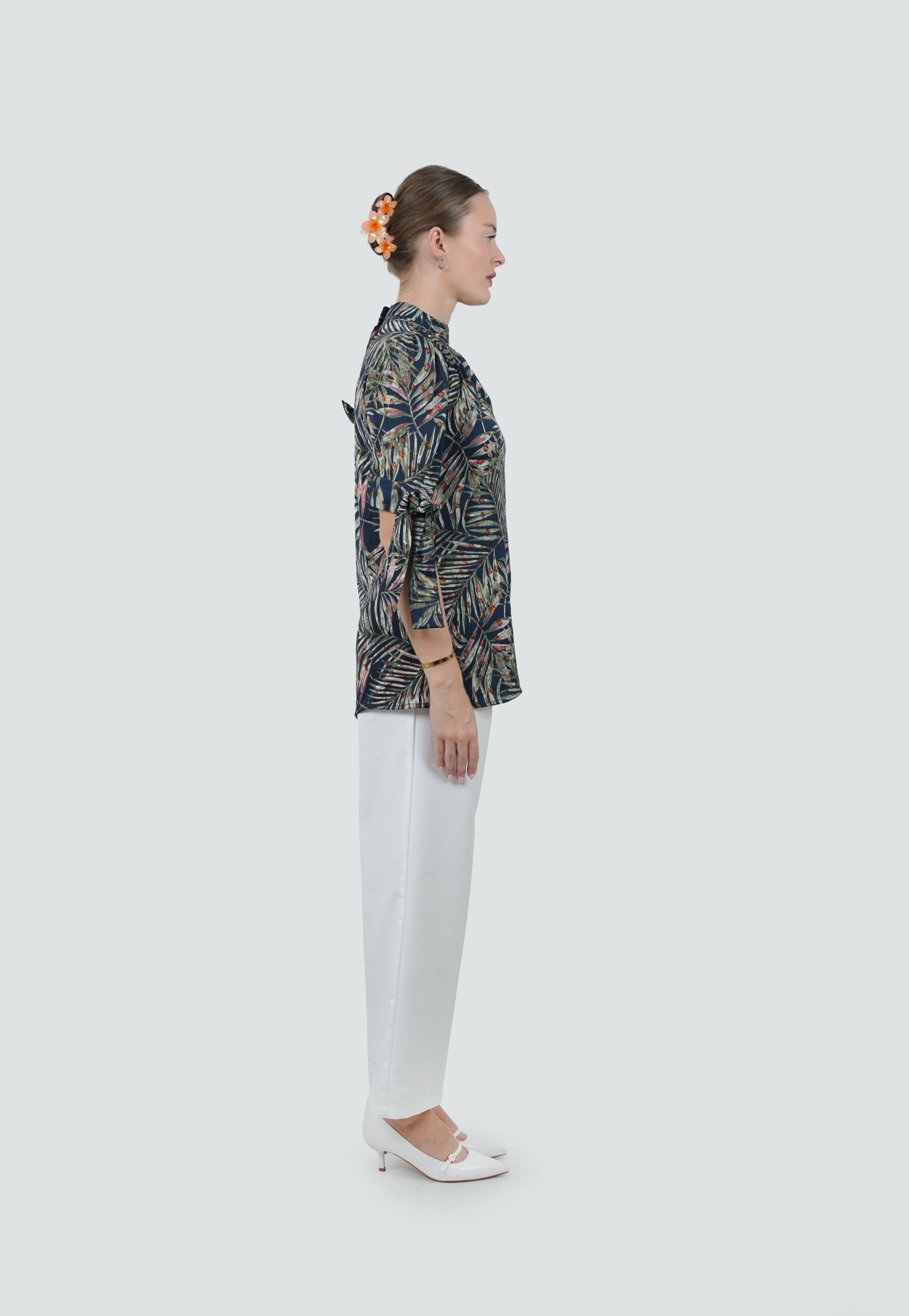 ANQ-10044-Tropical Crinkle Silk Shirt