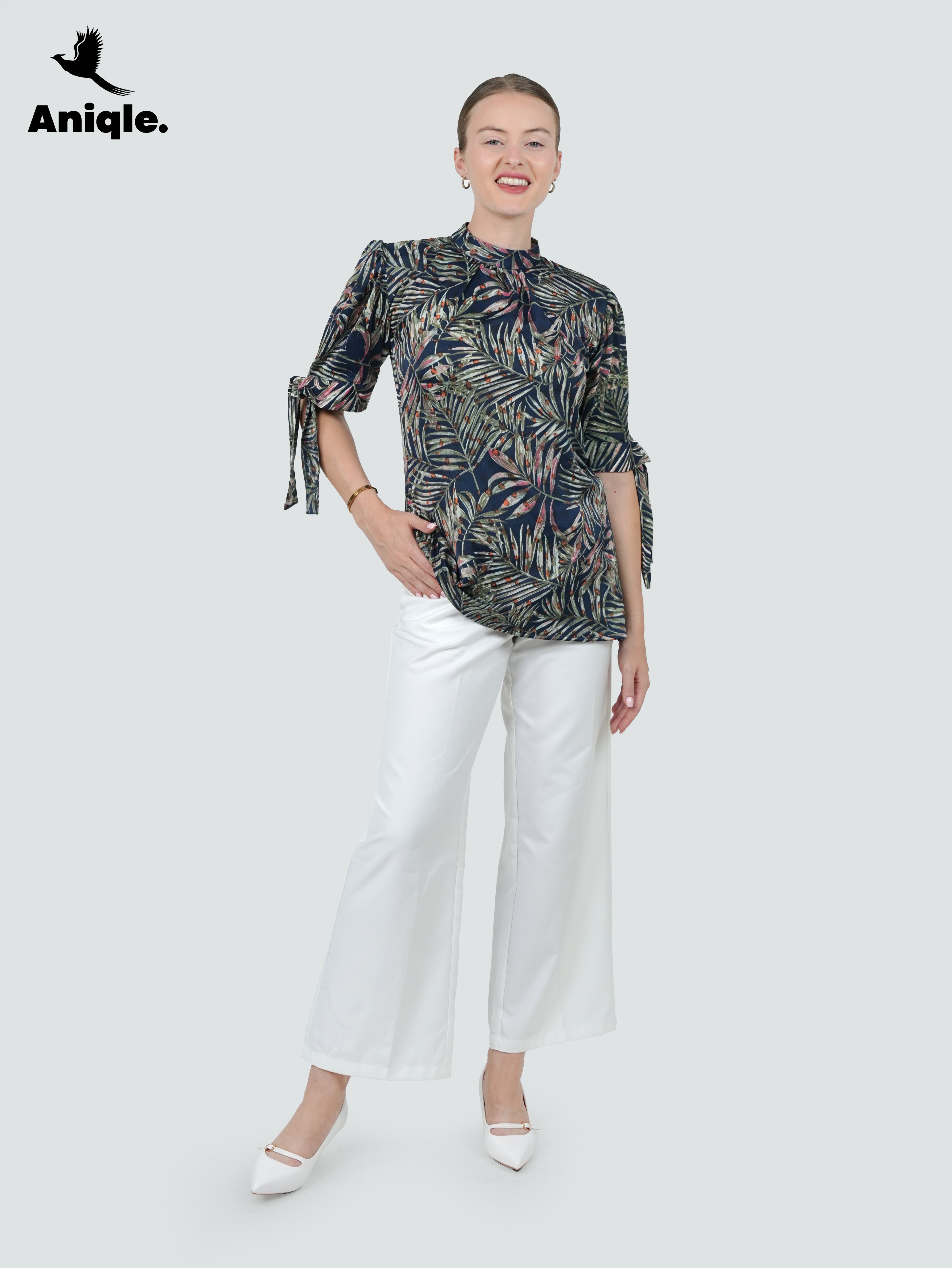 ANQ-10044-Tropical Crinkle Silk Shirt