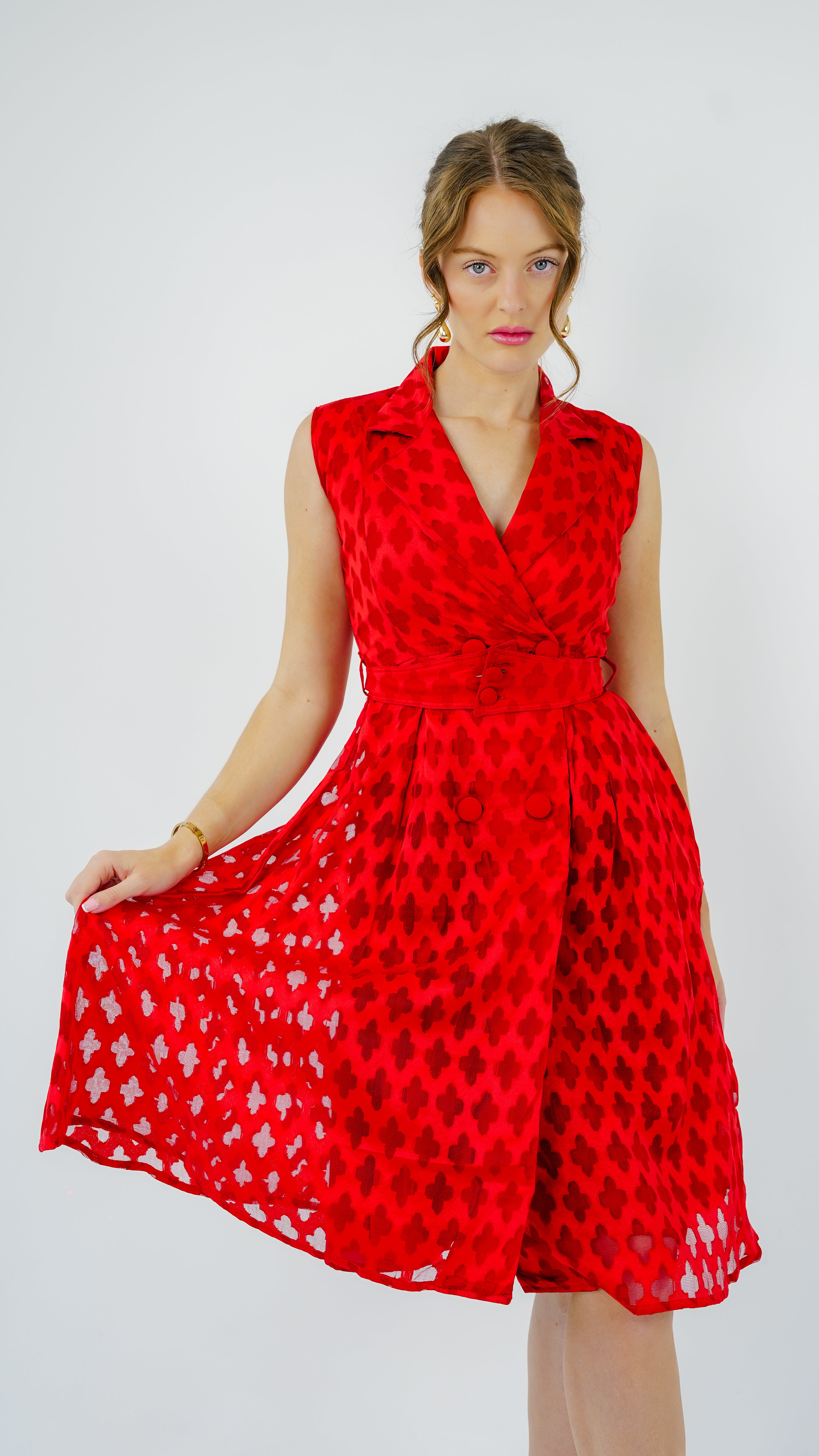 ANQ-10030-Scarlet Grace Jacquard Dress