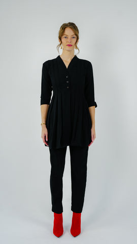 ANQ-10040-Noir Line Pintuck Co-Ord Set