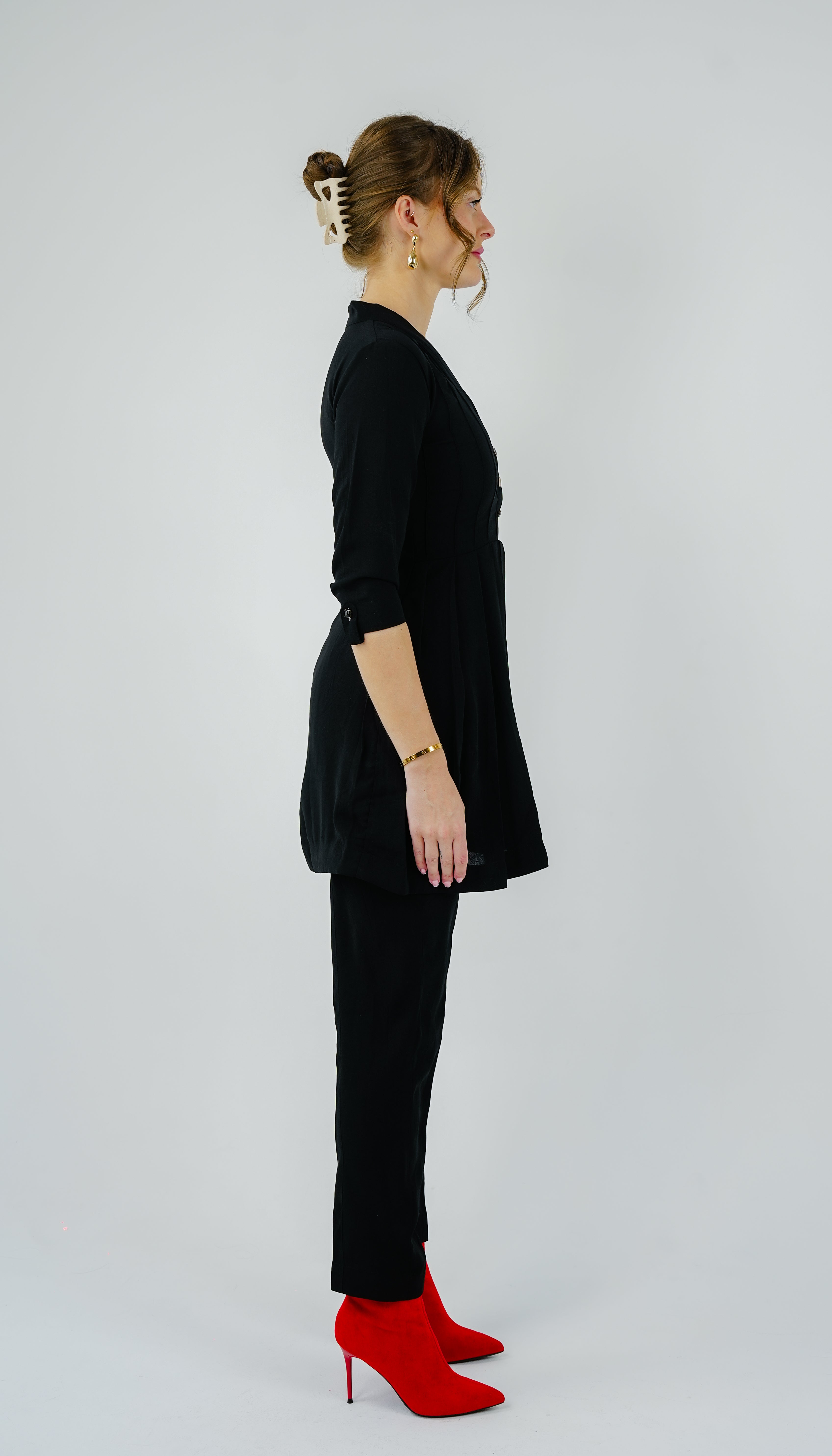 ANQ-10040-Noir Line Pintuck Co-Ord Set