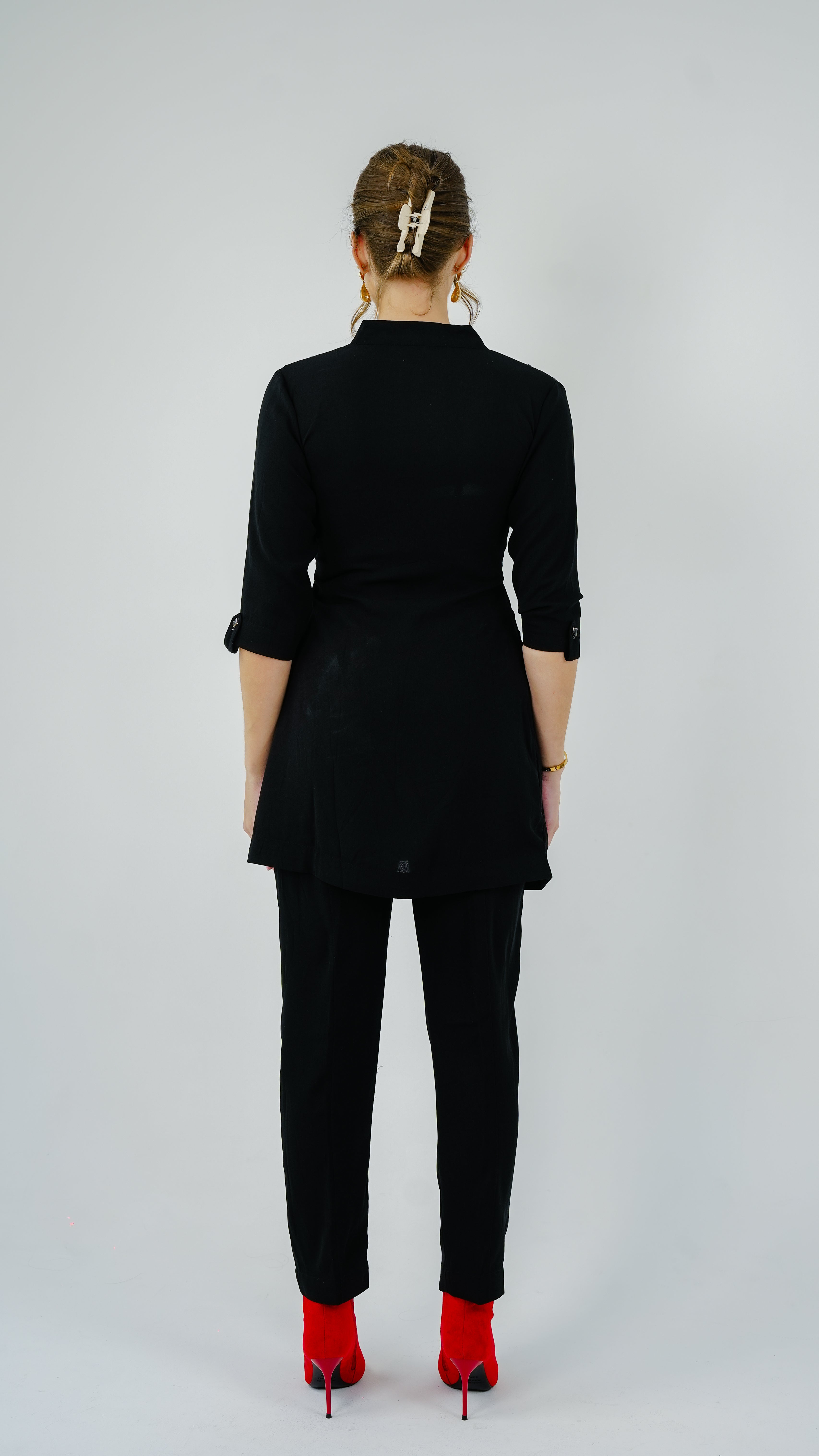 ANQ-10040-Noir Line Pintuck Co-Ord Set