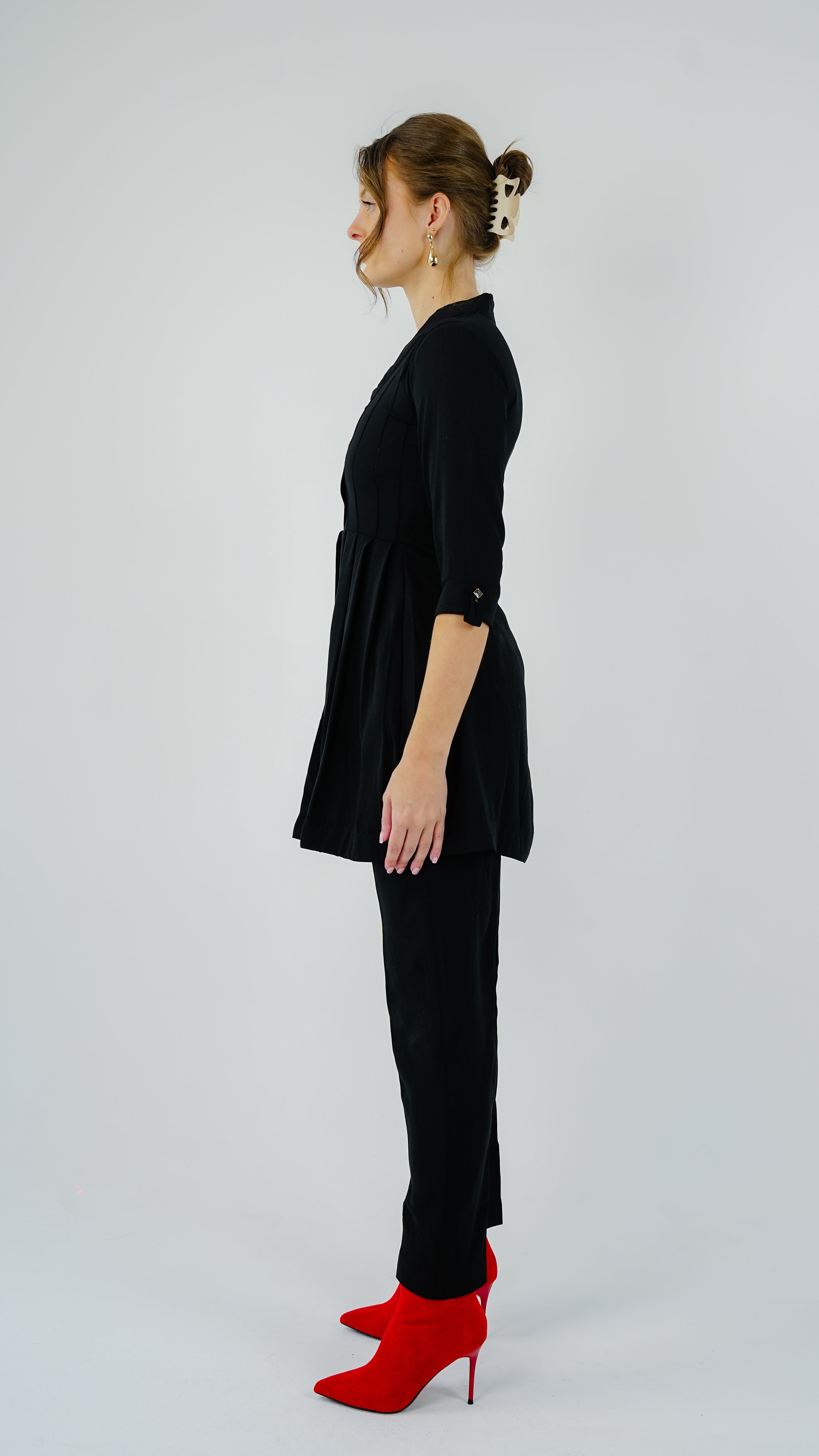 ANQ-10040-Noir Line Pintuck Co-Ord Set